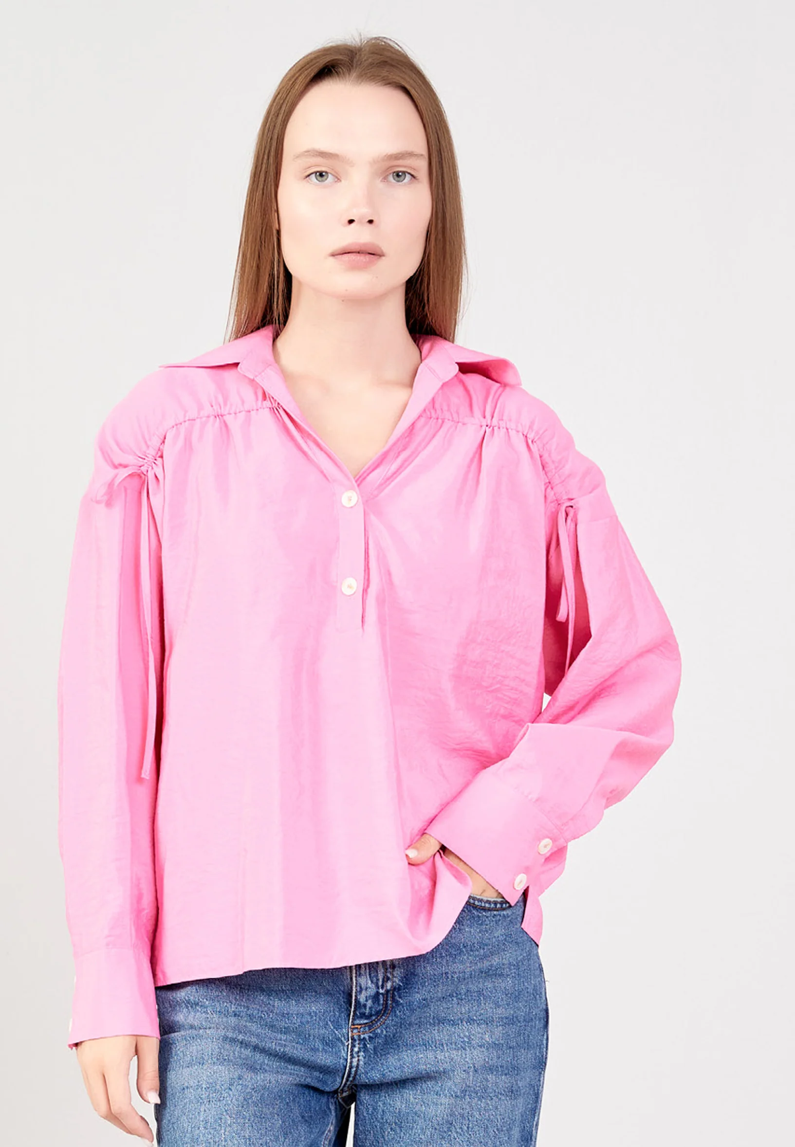 Long Sleeve Solid Color Regular Shirt ber23y4108 - Image 5