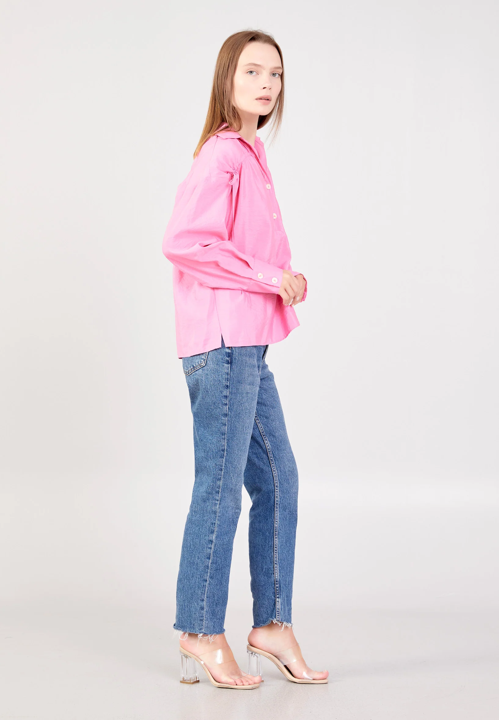 Long Sleeve Solid Color Regular Shirt ber23y4108 - Image 7