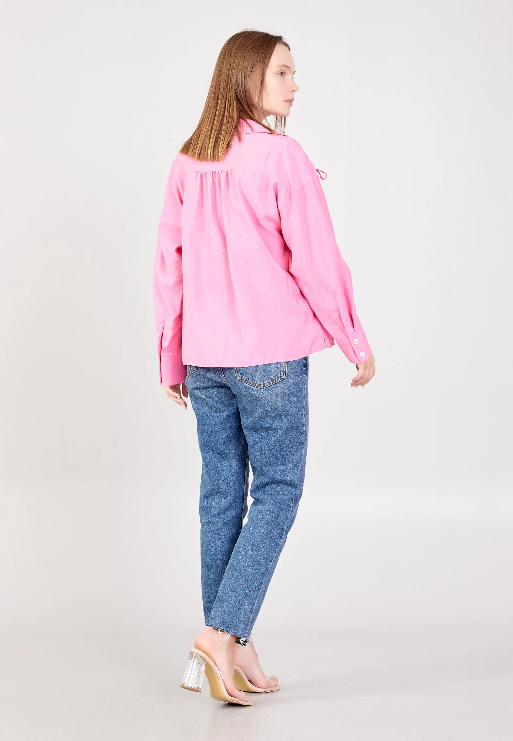 Long Sleeve Solid Color Regular Shirt ber23y4108 - Image 8