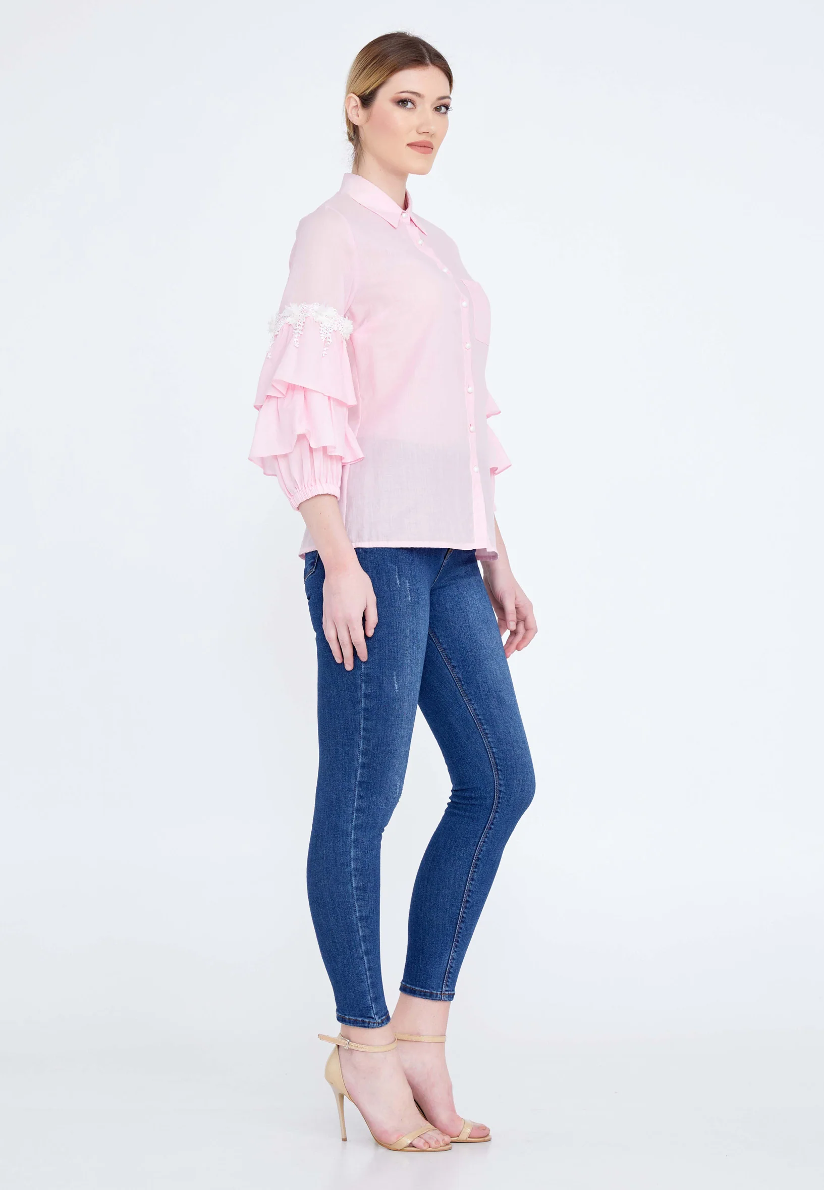 Long Sleeve Solid Color Regular Shirt fev14147 - Image 3