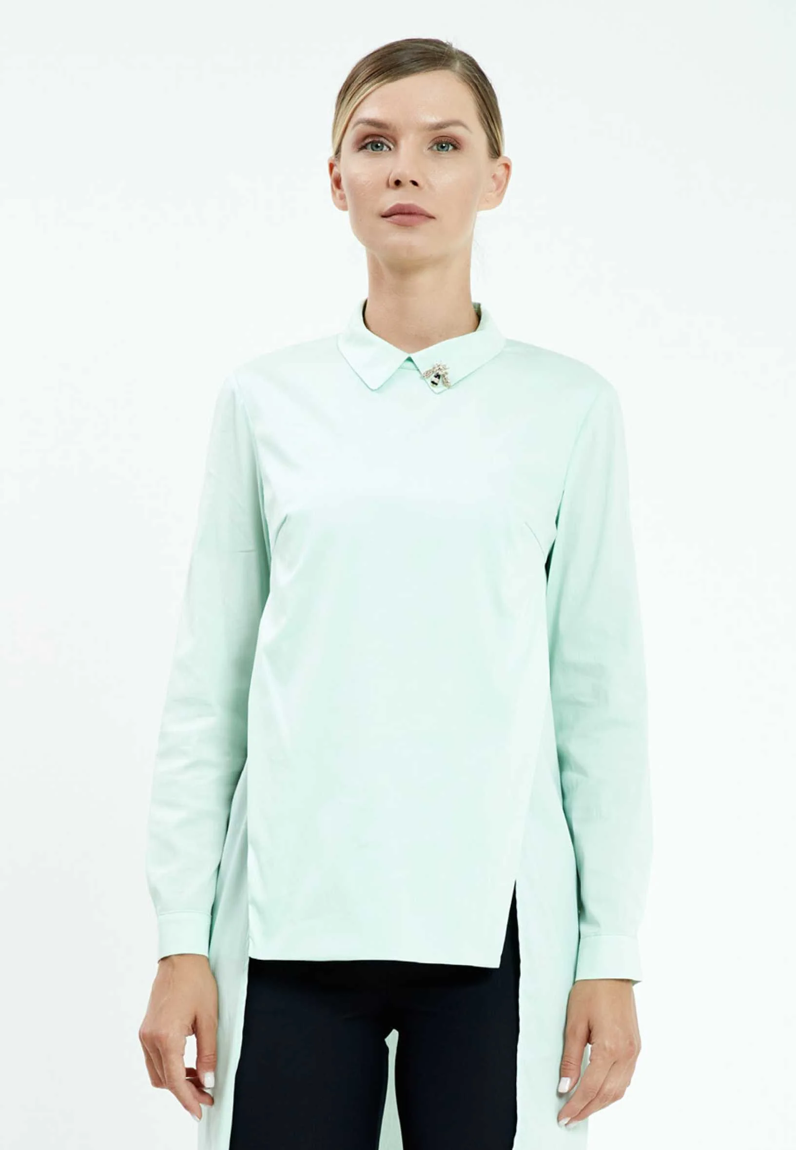 Long Sleeve Solid Color Regular Shirt mis28541