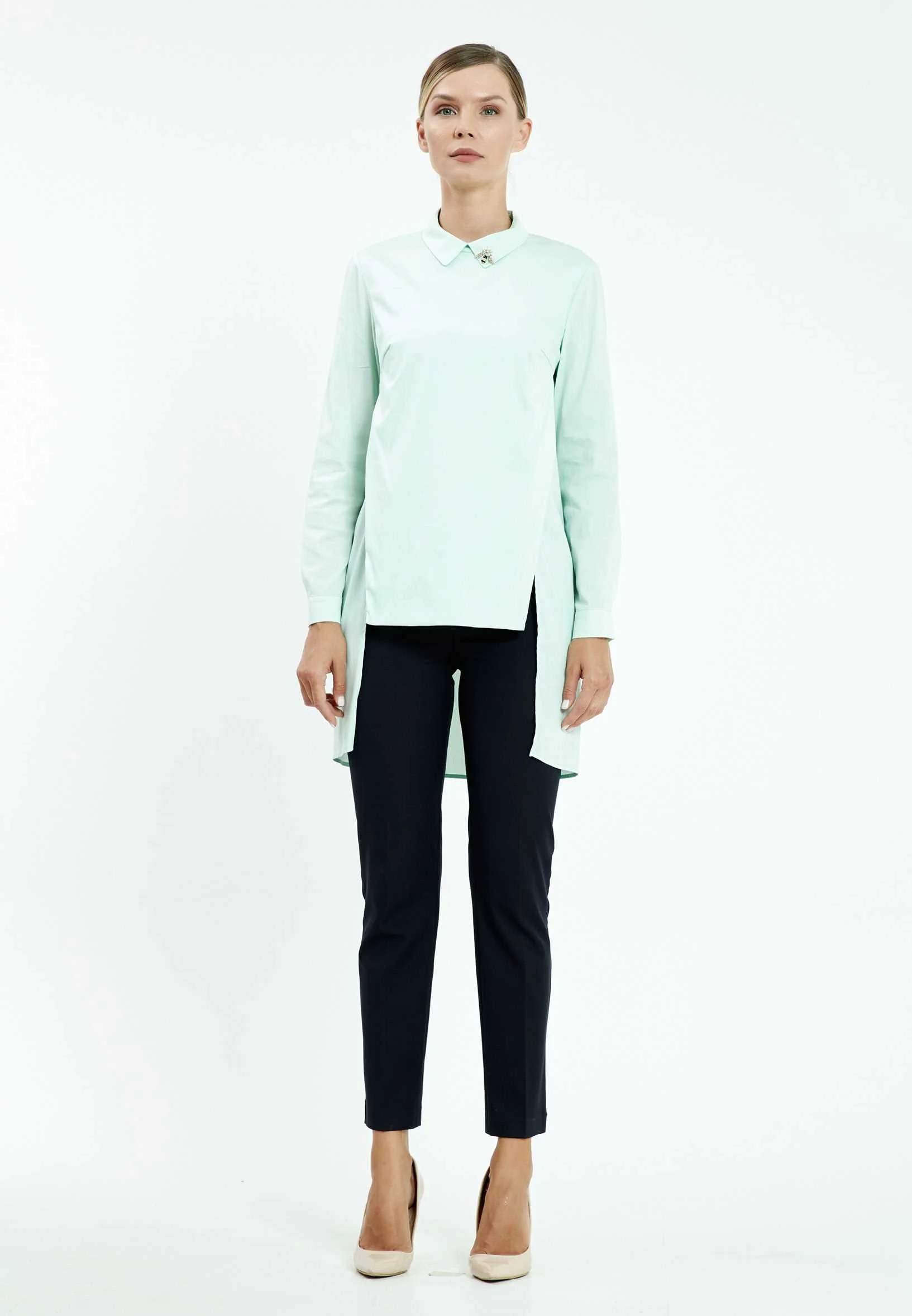 Long Sleeve Solid Color Regular Shirt mis28541 - Image 2