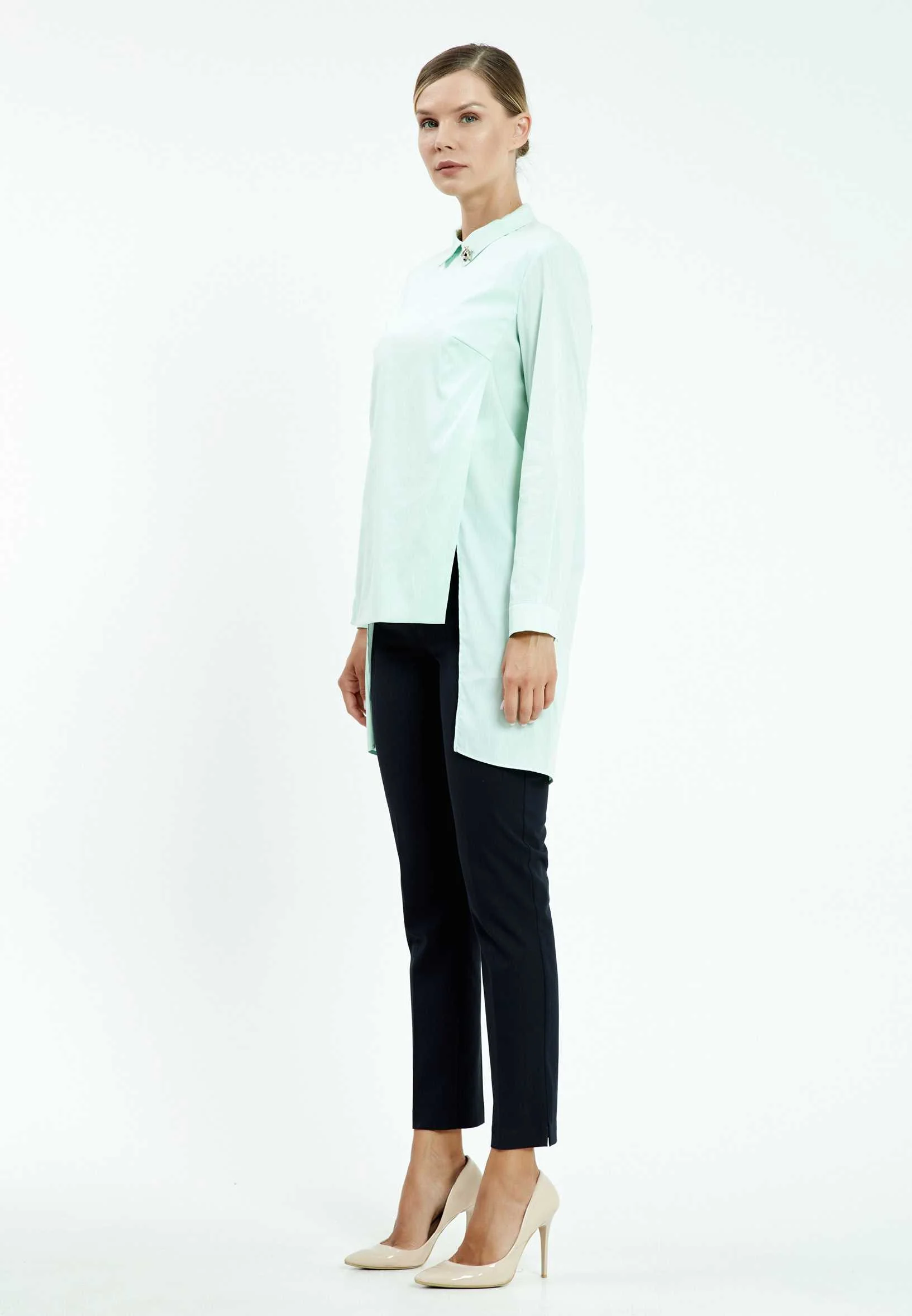 Long Sleeve Solid Color Regular Shirt mis28541 - Image 3