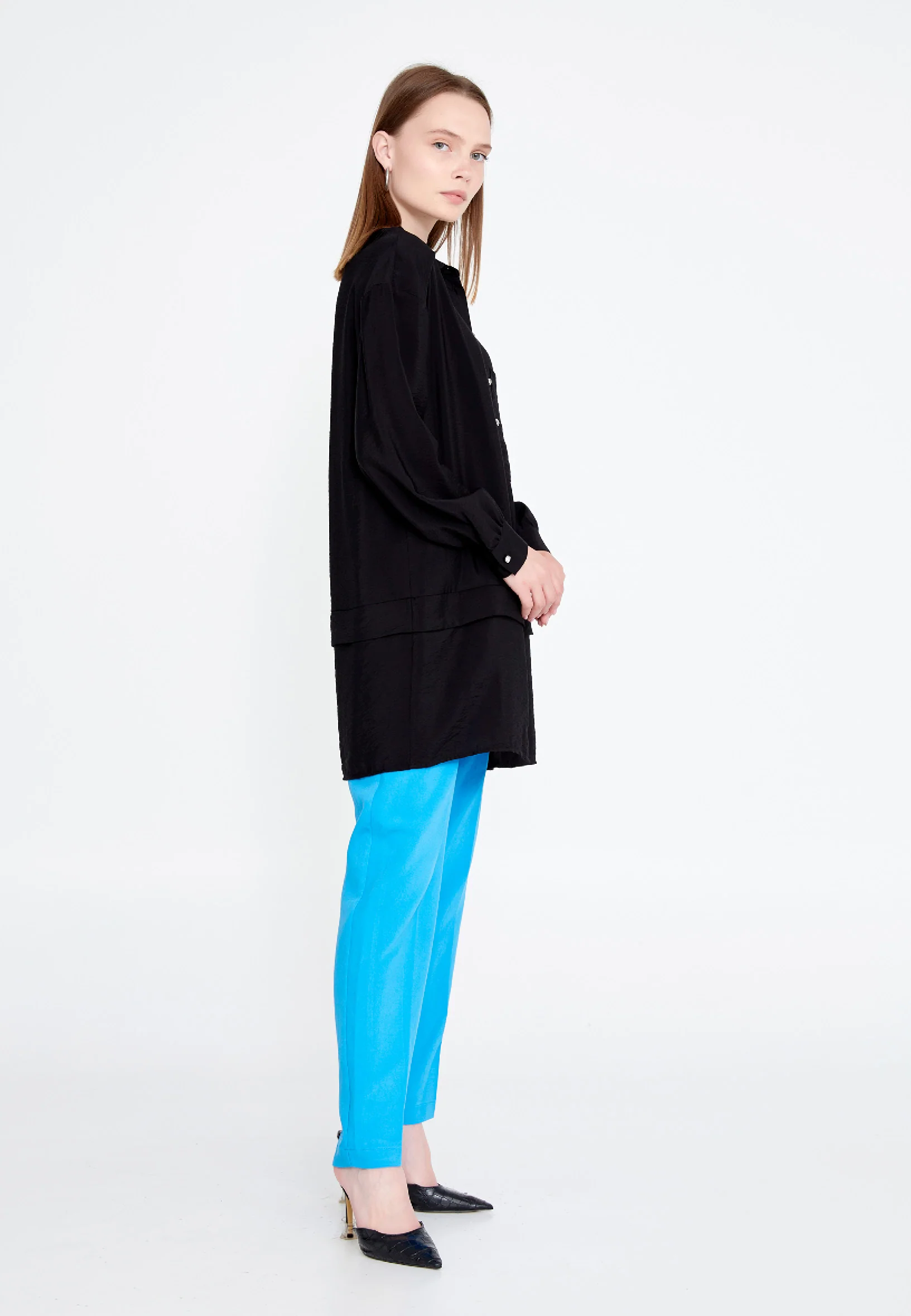 Long Sleeve Solid Color Regular Tunic huk23y04b084 - Image 4