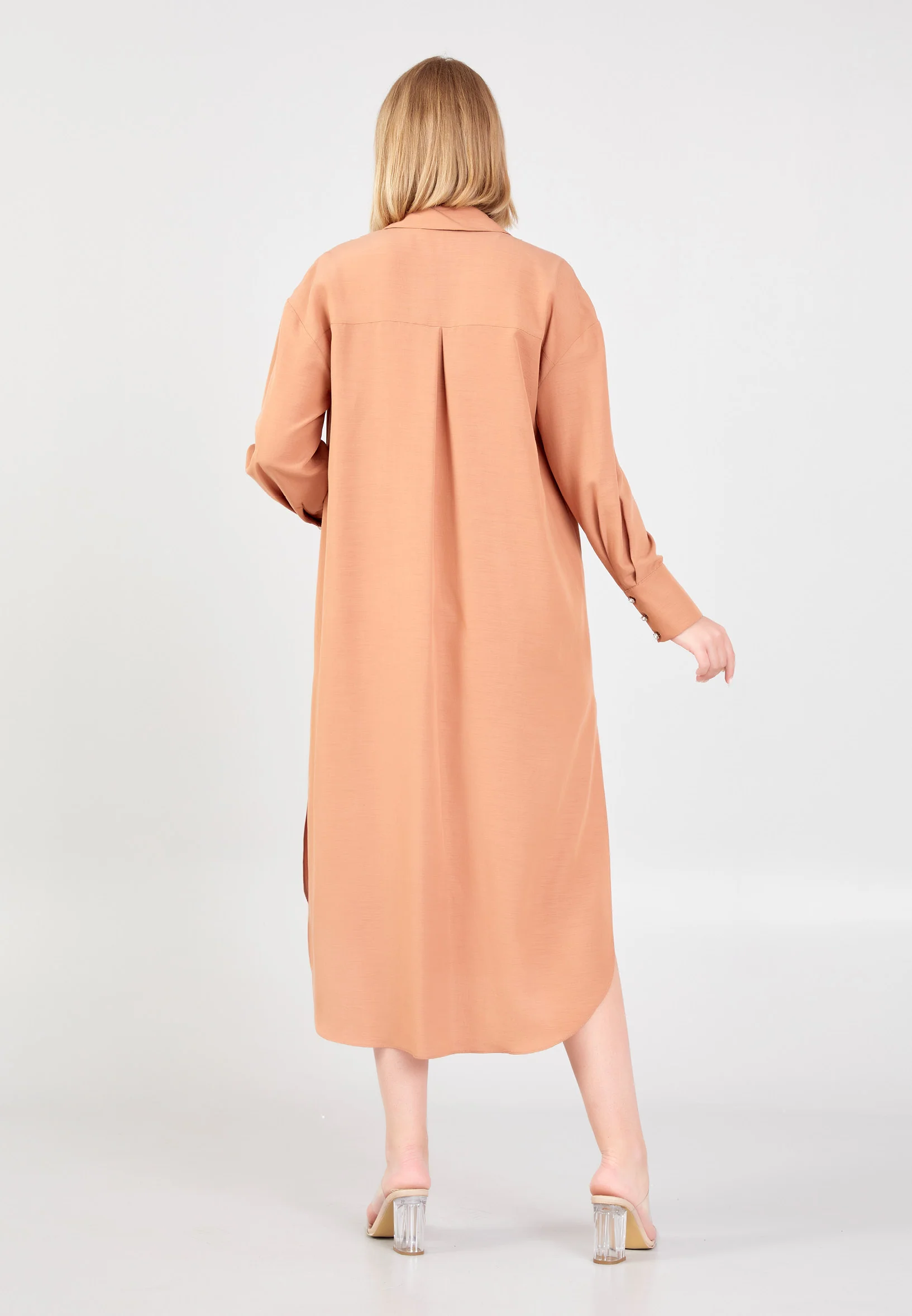 Long Sleeve Solid Color Regular Tunic huk23y08n010 - Image 3