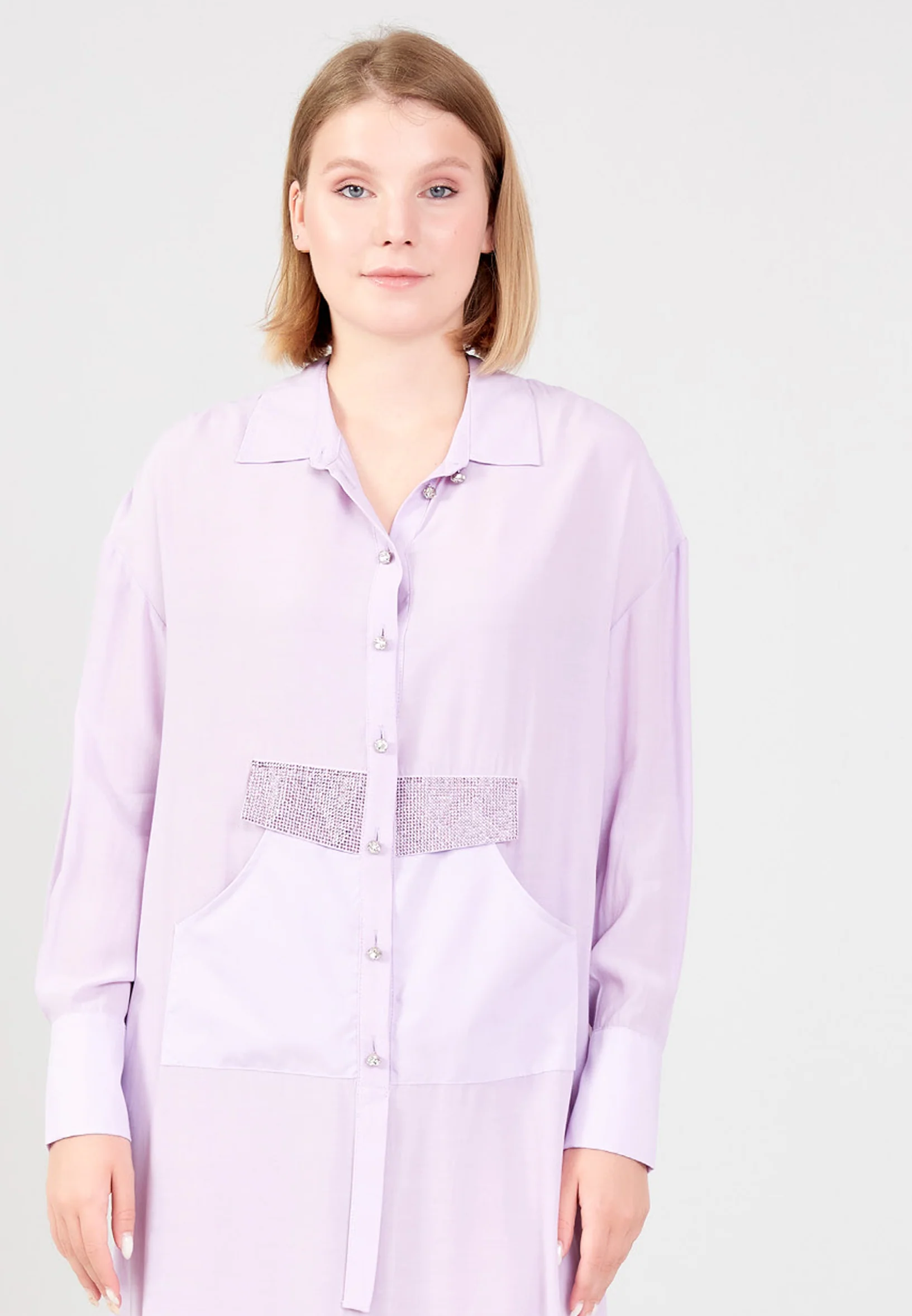 Long Sleeve Solid Color Regular Tunic huk23y08n010 - Image 5