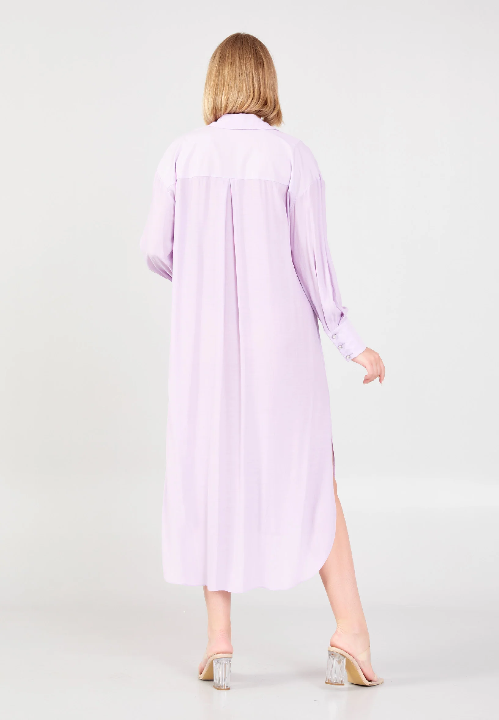 Long Sleeve Solid Color Regular Tunic huk23y08n010 - Image 7