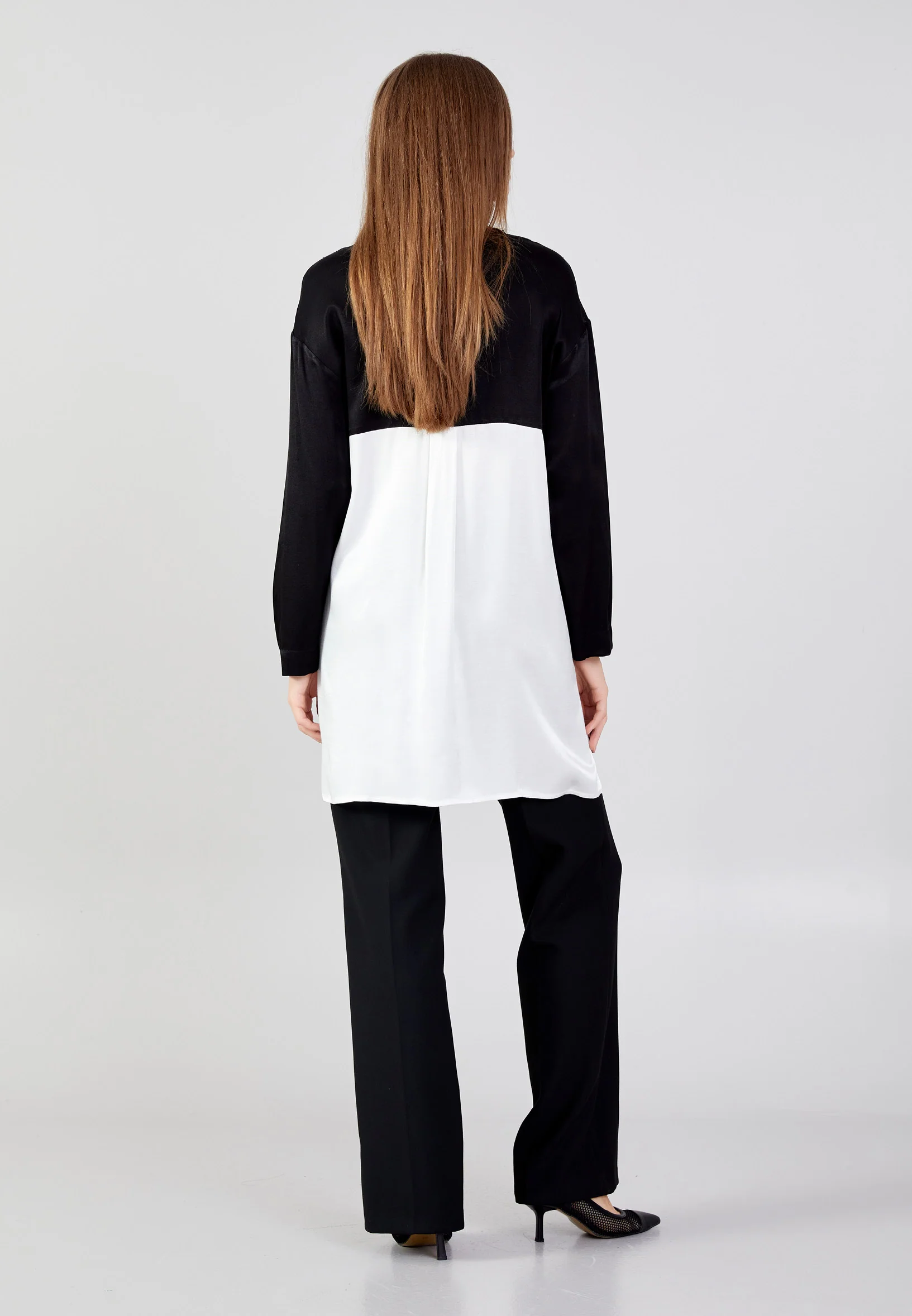Long Sleeve Solid Color Regular Tunic huk24k1083 - Image 2