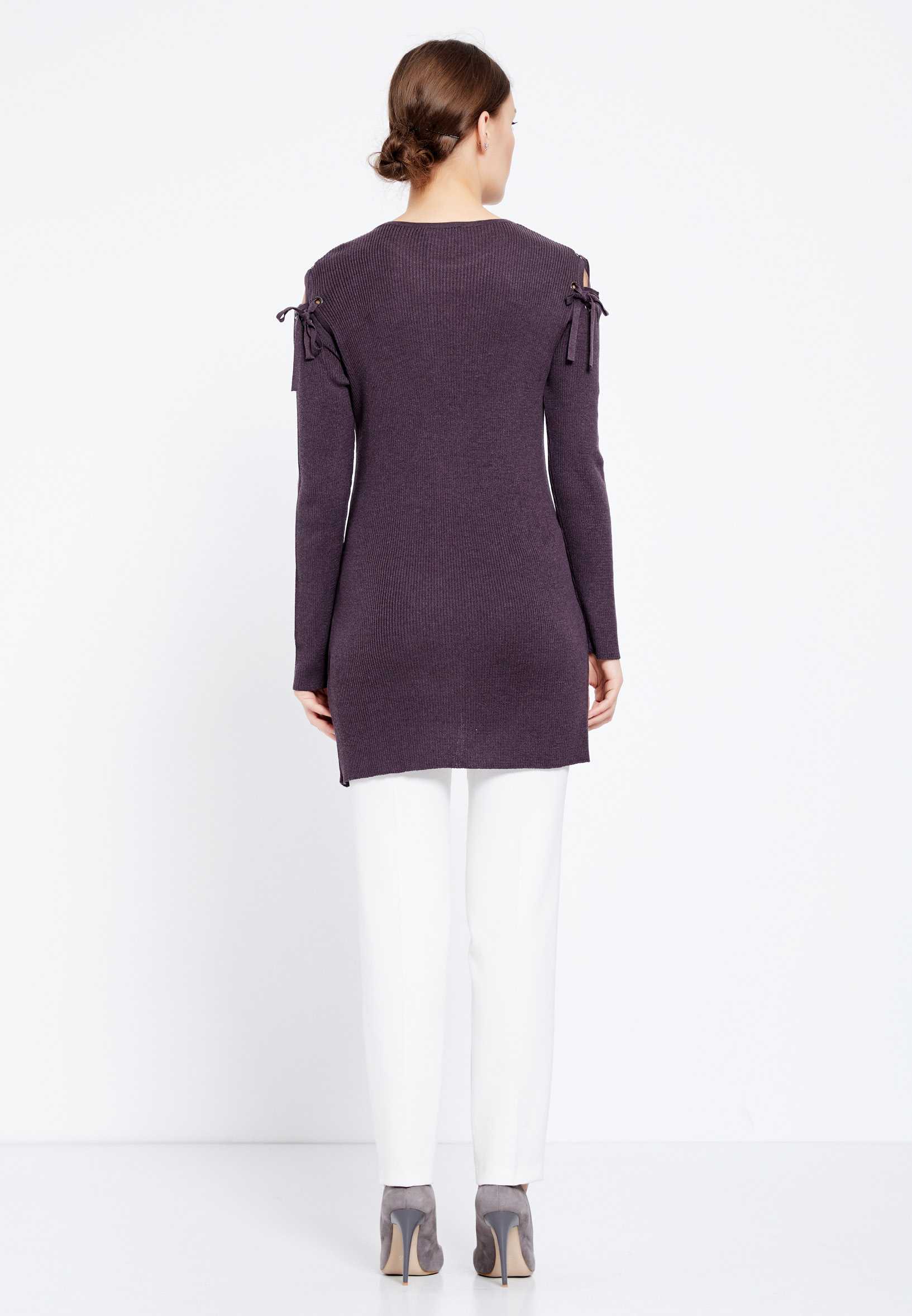 Long Sleeve Solid Color Regular Tunic huk8013 - Image 11