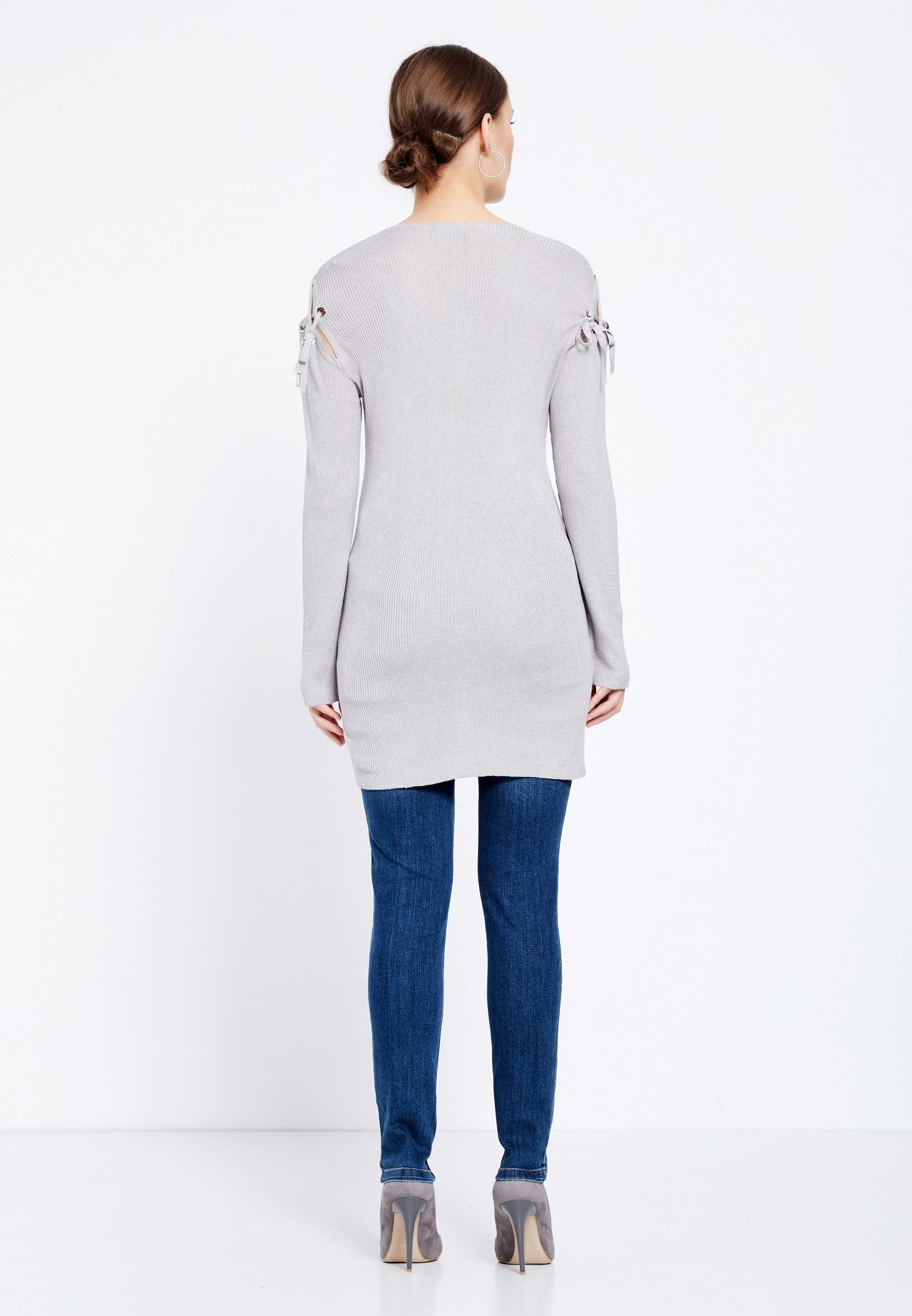 Long Sleeve Solid Color Regular Tunic huk8013 - Image 7