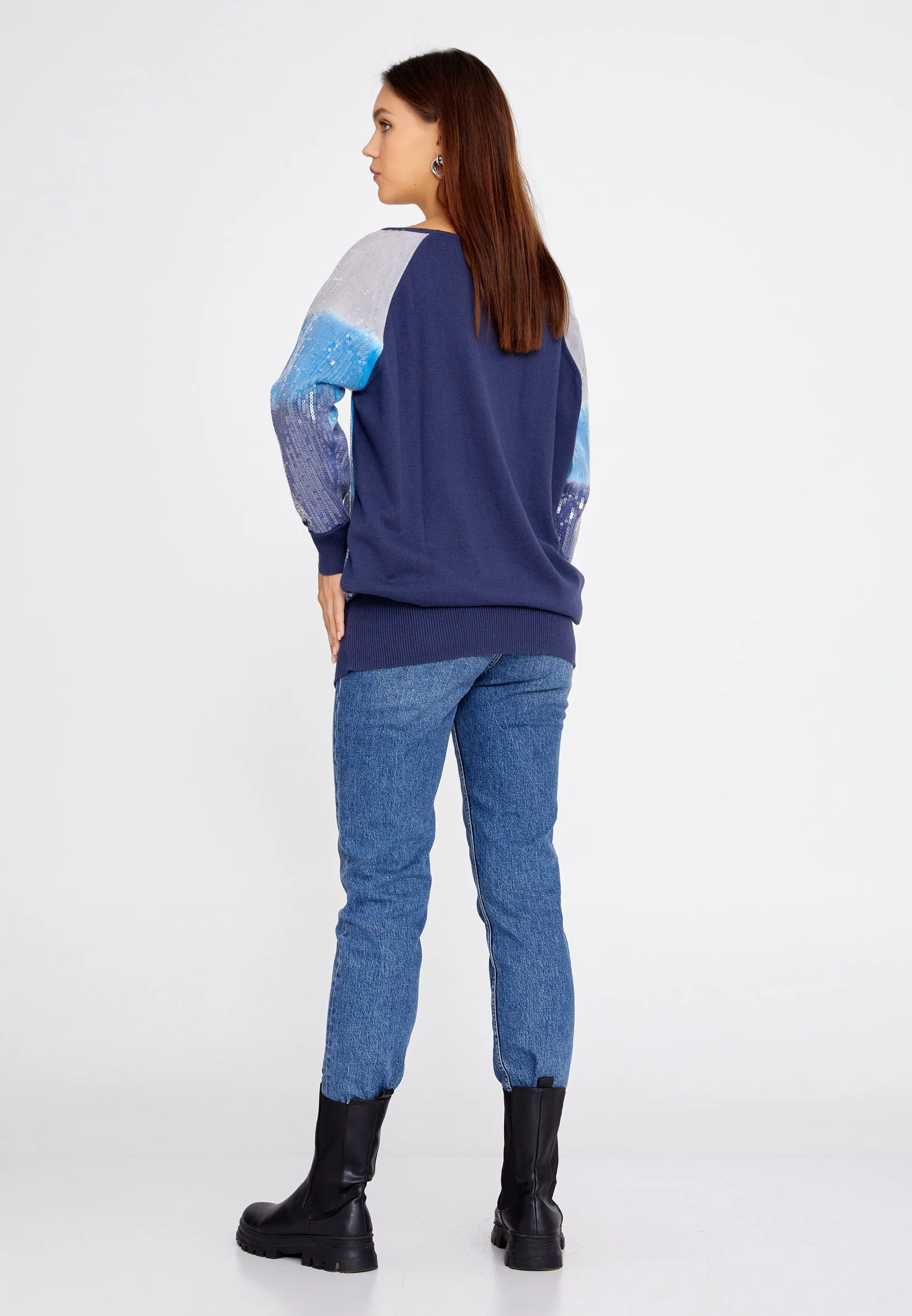 Long Sleeve Solid Color Regular Tunic huk8320 - Image 3