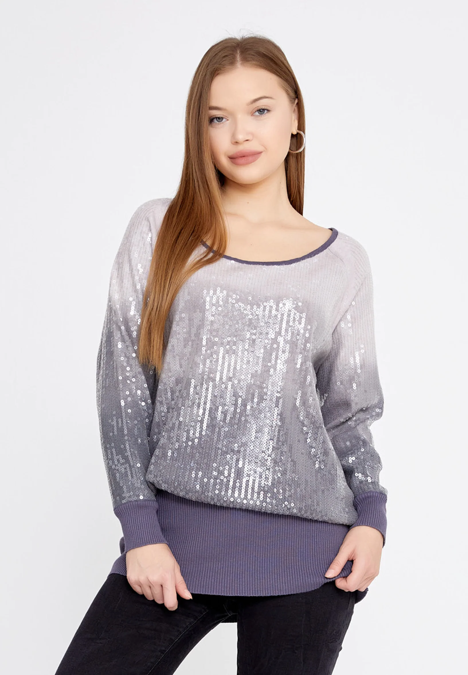 Long Sleeve Solid Color Regular Tunic huk8320 - Image 5