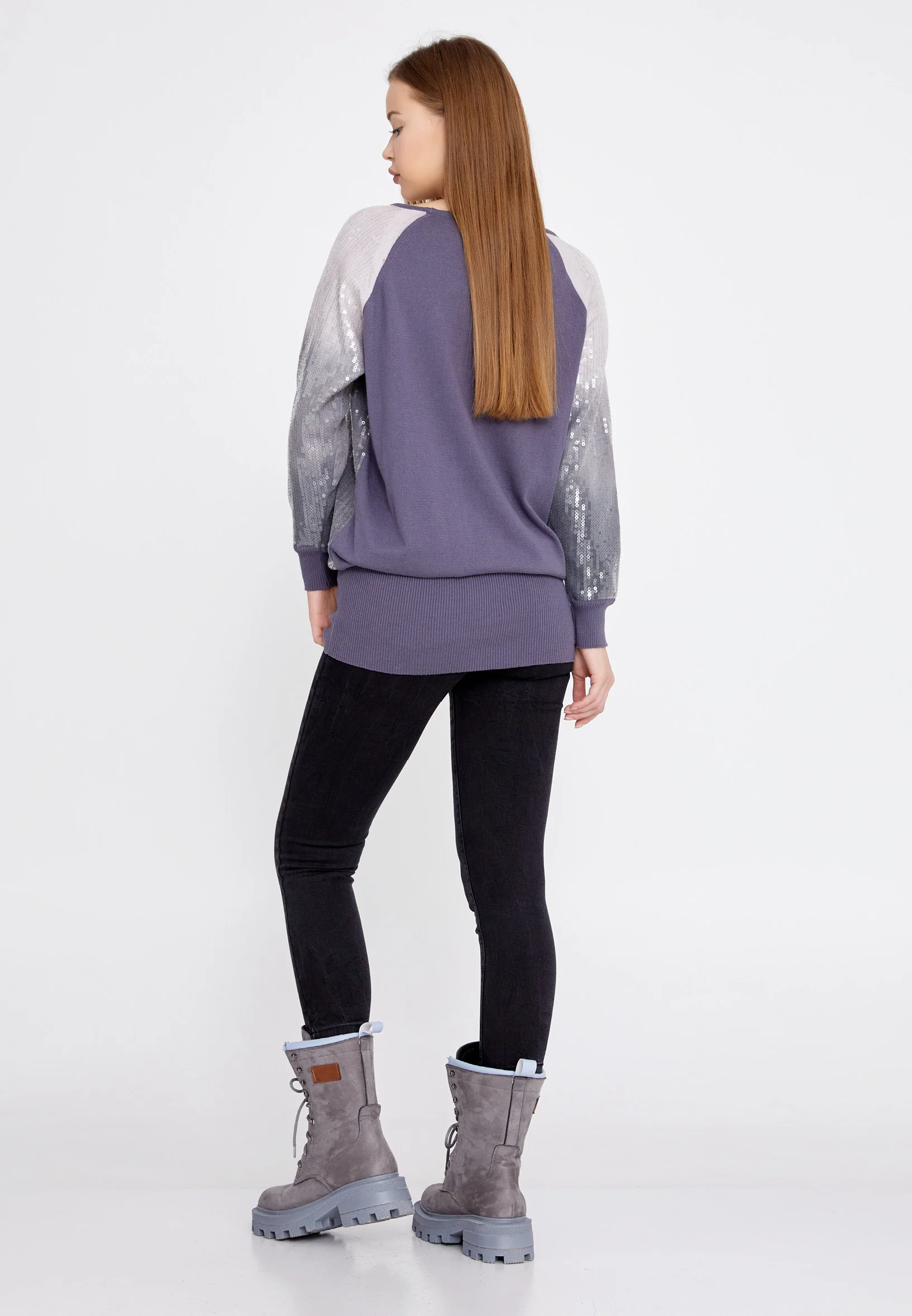 Long Sleeve Solid Color Regular Tunic huk8320 - Image 7