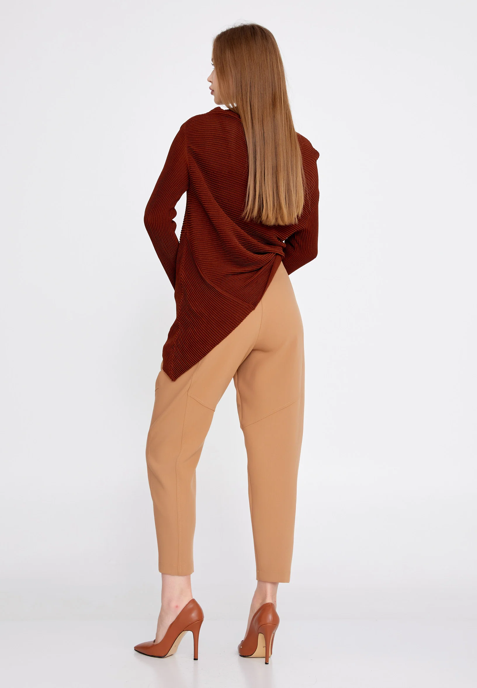 Long Sleeve Solid Color Regular Tunic kmy22w80802 - Image 2