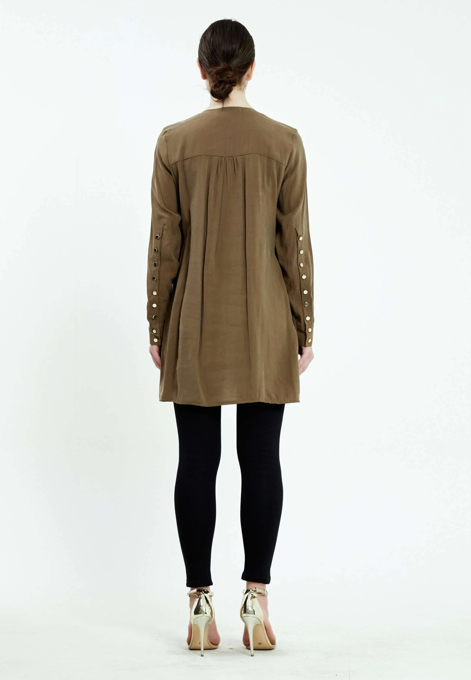Long Sleeve Solid Color Regular Tunic ser23009 - Image 3
