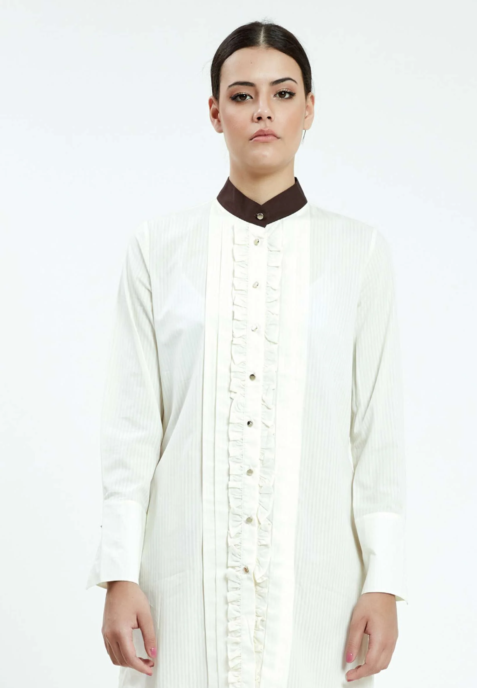 Long Sleeve Solid Color Regular Tunic ser23380 - Image 5