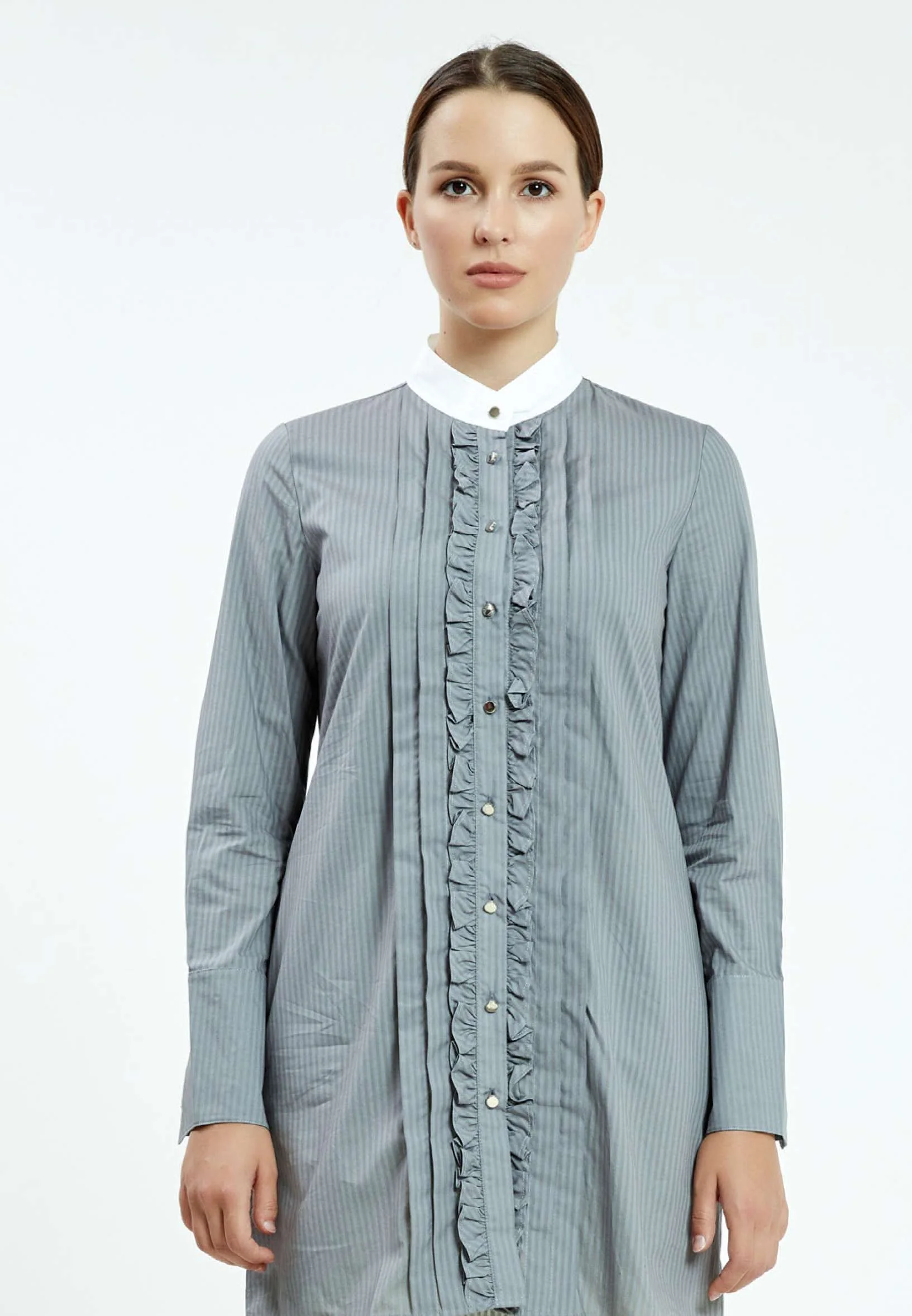 Long Sleeve Solid Color Regular Tunic ser23380 - Image 9