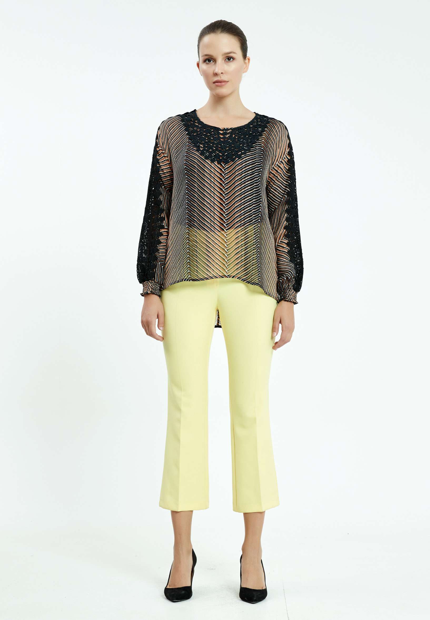 Long Sleeve Striped Regular Blouse ser26028 - Image 2