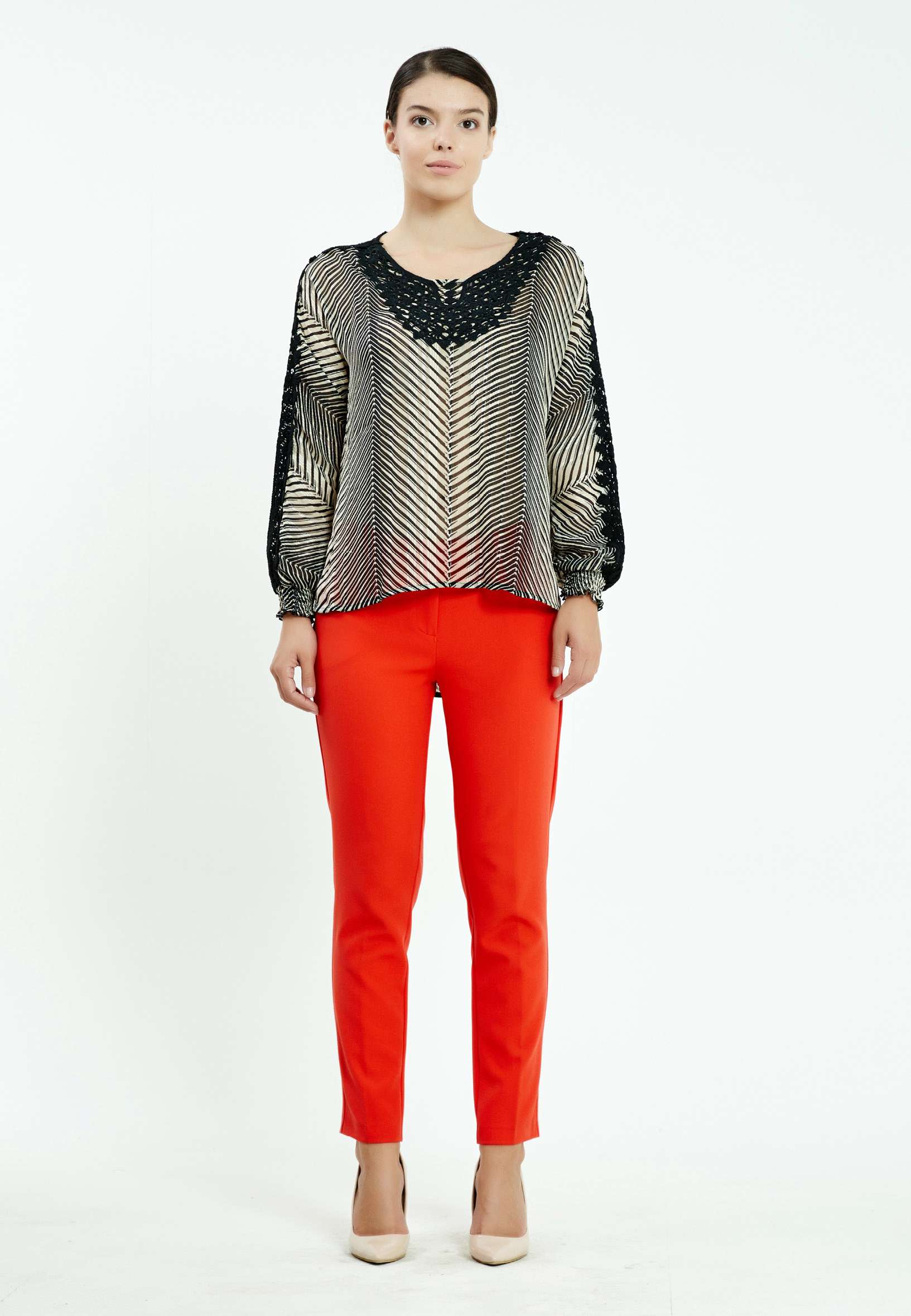 Long Sleeve Striped Regular Blouse ser26028 - Image 6