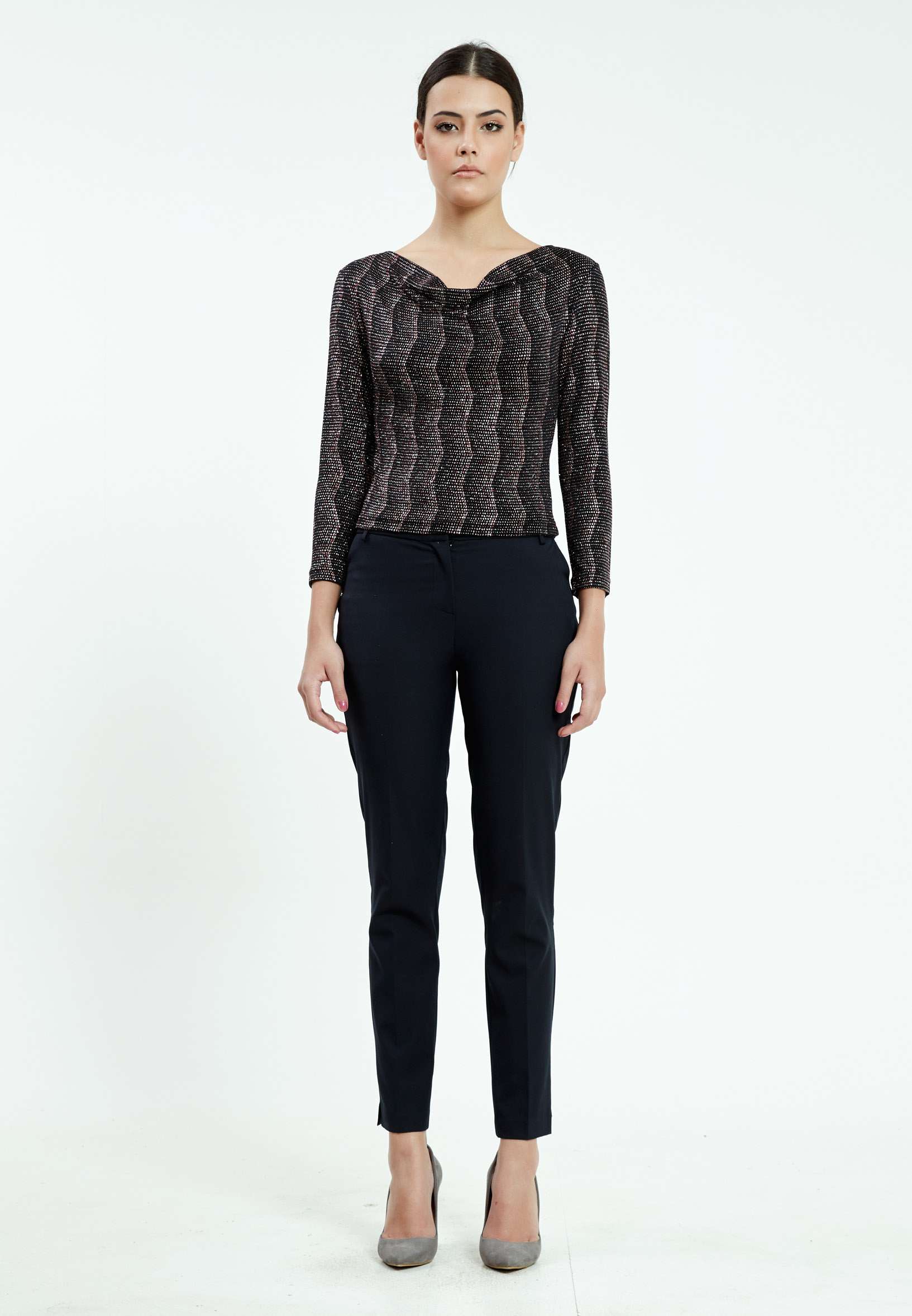 Long Sleeve Striped Regular Blouse ser9264 - Image 2