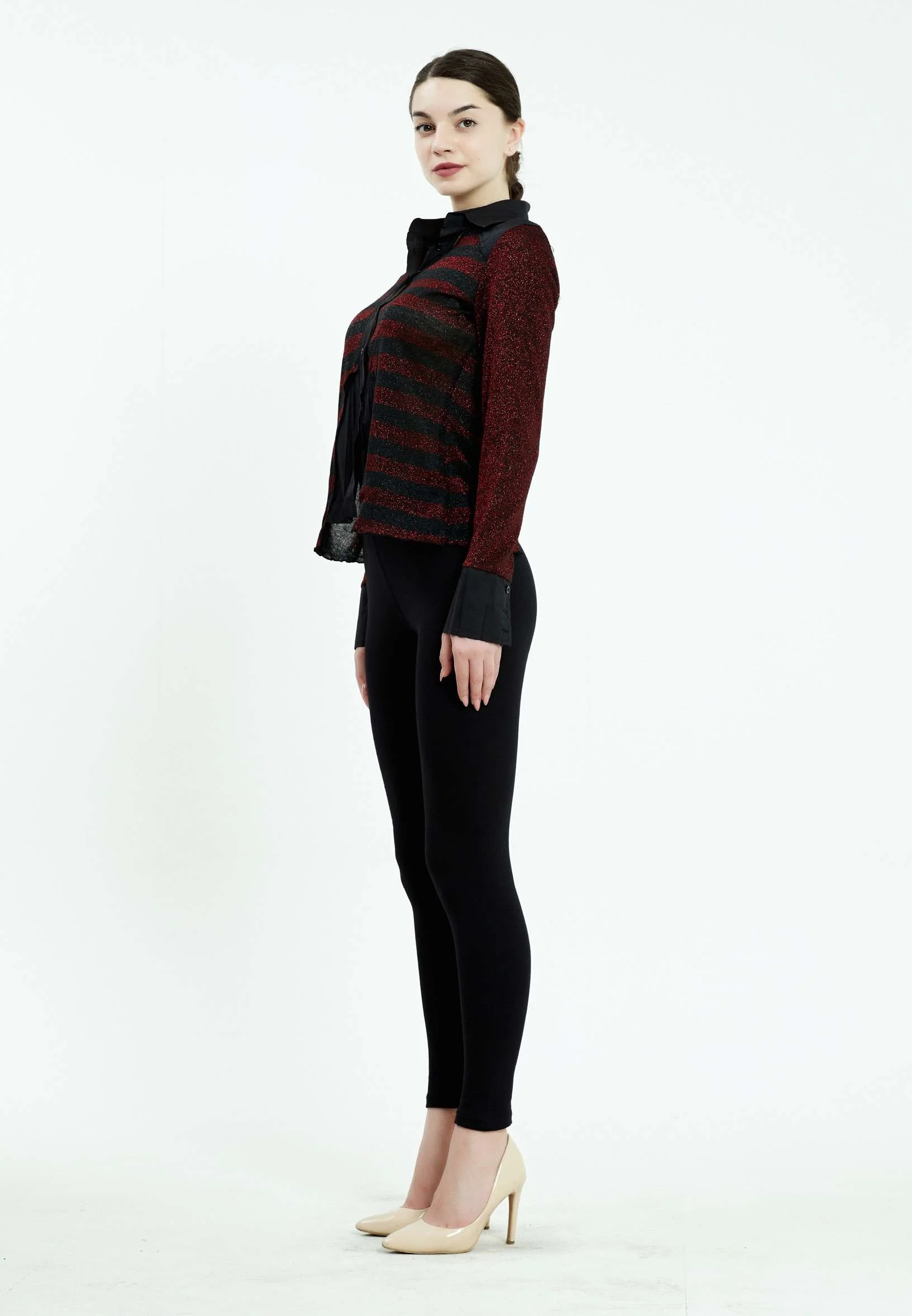 Long Sleeve Striped Regular Blouse sers7639 - Image 11