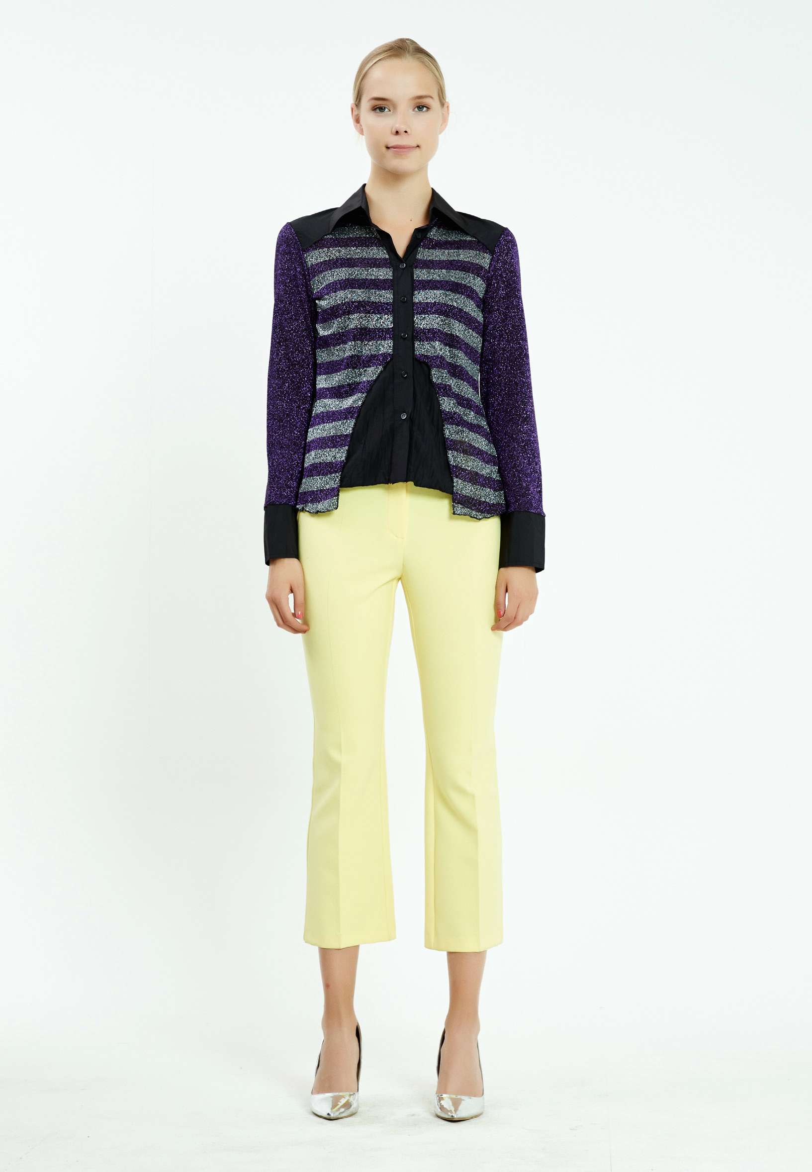 Long Sleeve Striped Regular Blouse sers7639 - Image 6