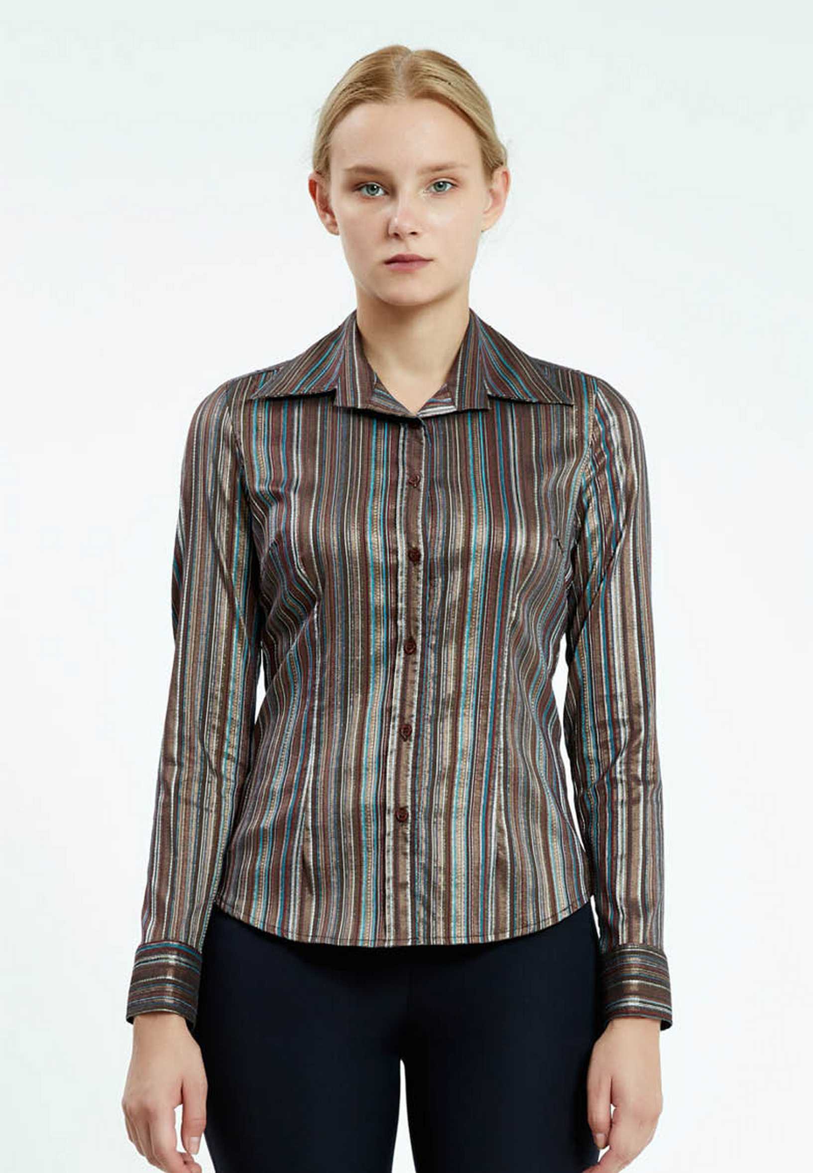 Long Sleeve Striped Regular Shirt ser6445 - Image 5