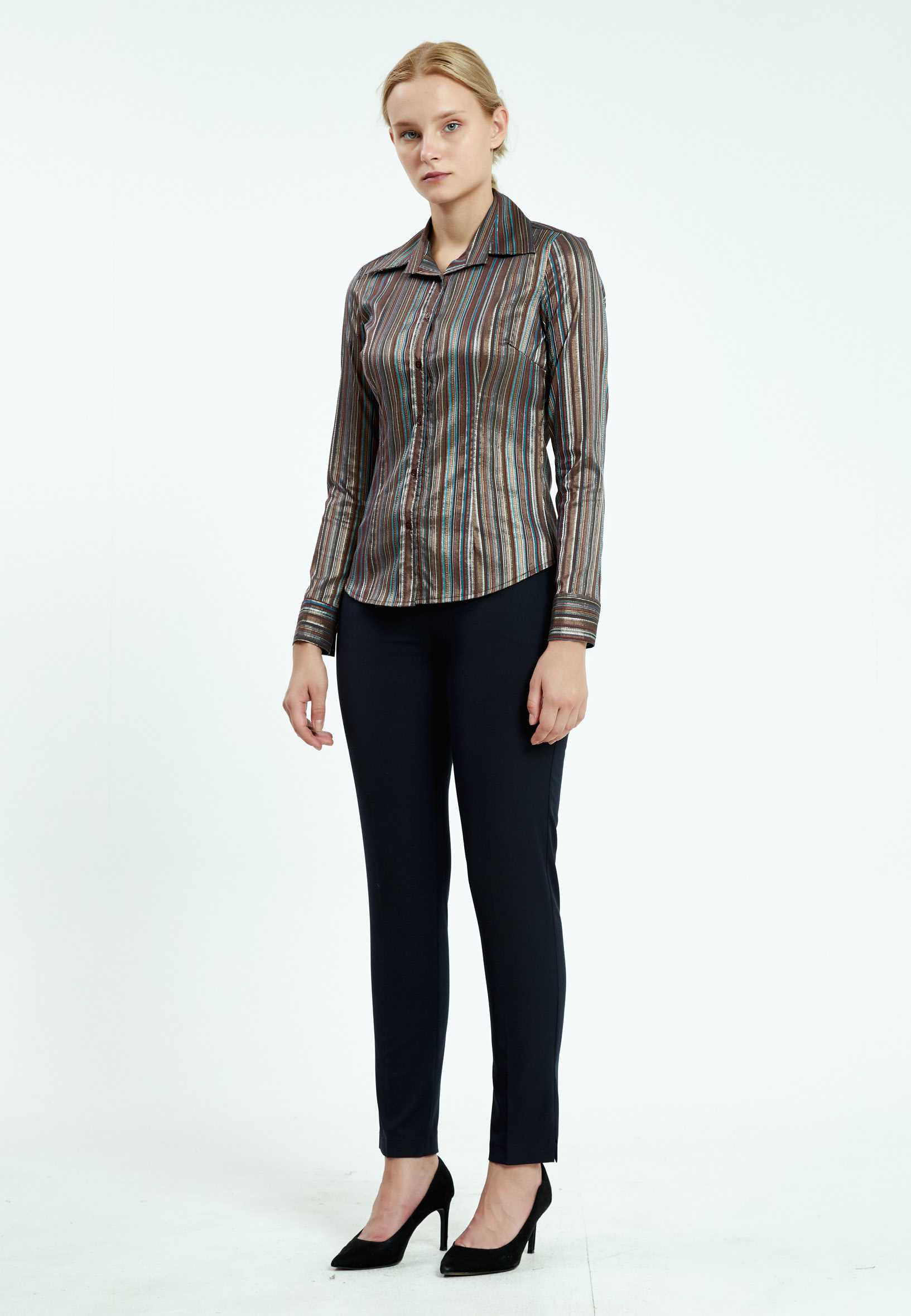 Long Sleeve Striped Regular Shirt ser6445 - Image 7