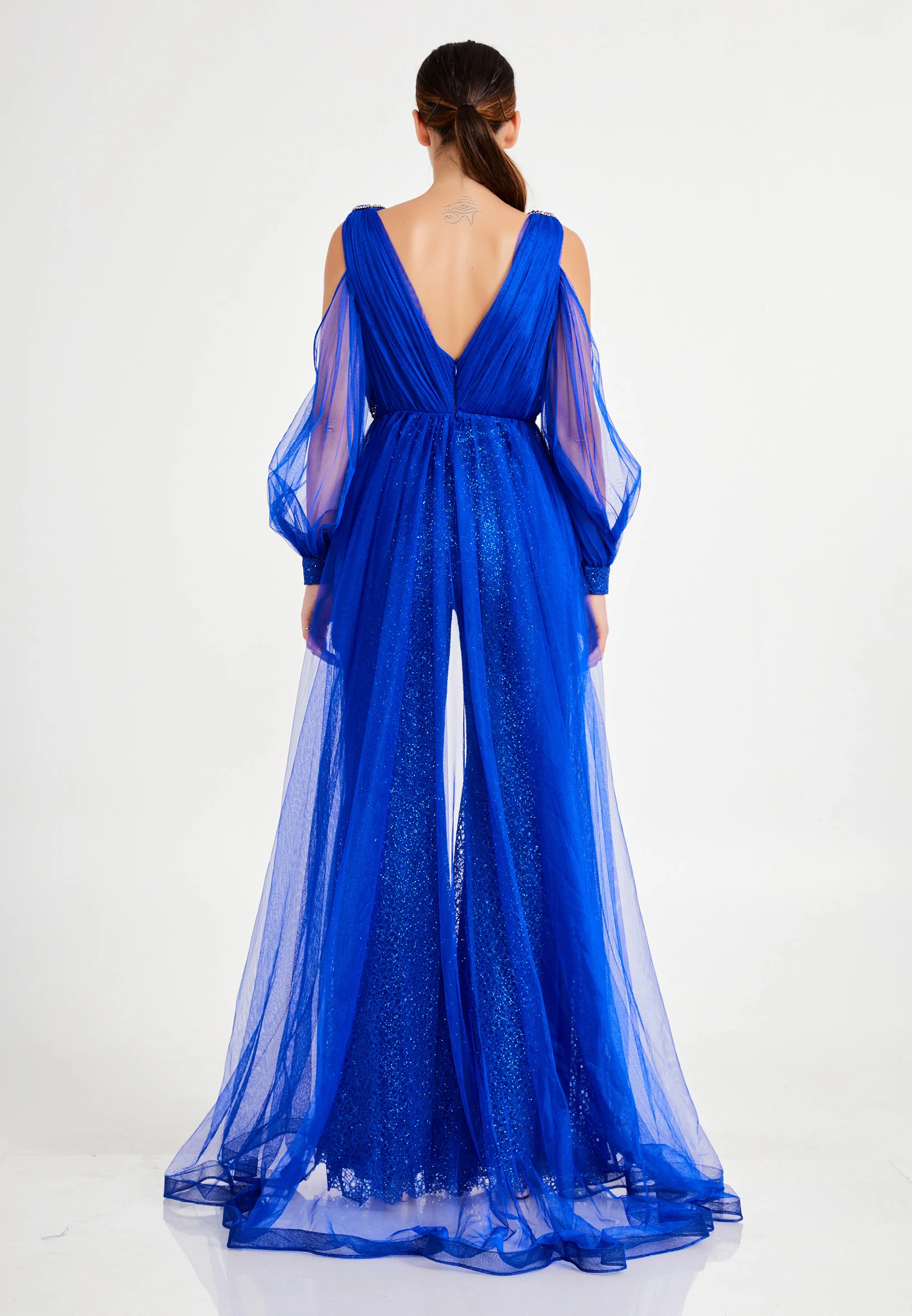 Long Sleeve Tulle Regular Fit Regular Evening Jumpsuit dkl628 - Image 22