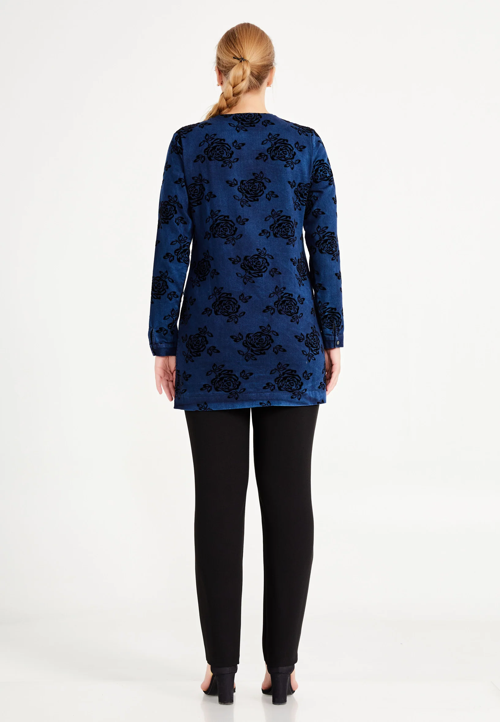 Long Sleeve Velvet Plus Size Cardigan ser21212 - Image 3