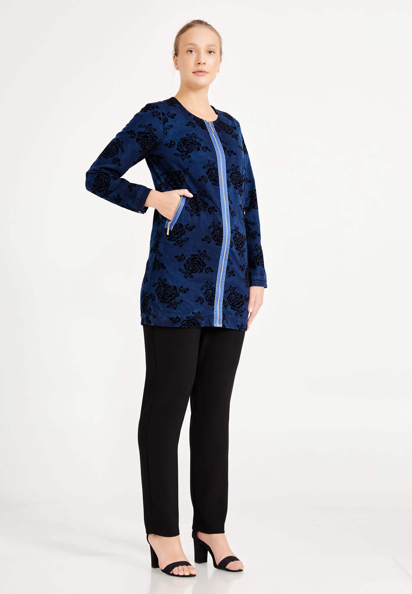 Long Sleeve Velvet Plus Size Cardigan ser21212 - Image 4
