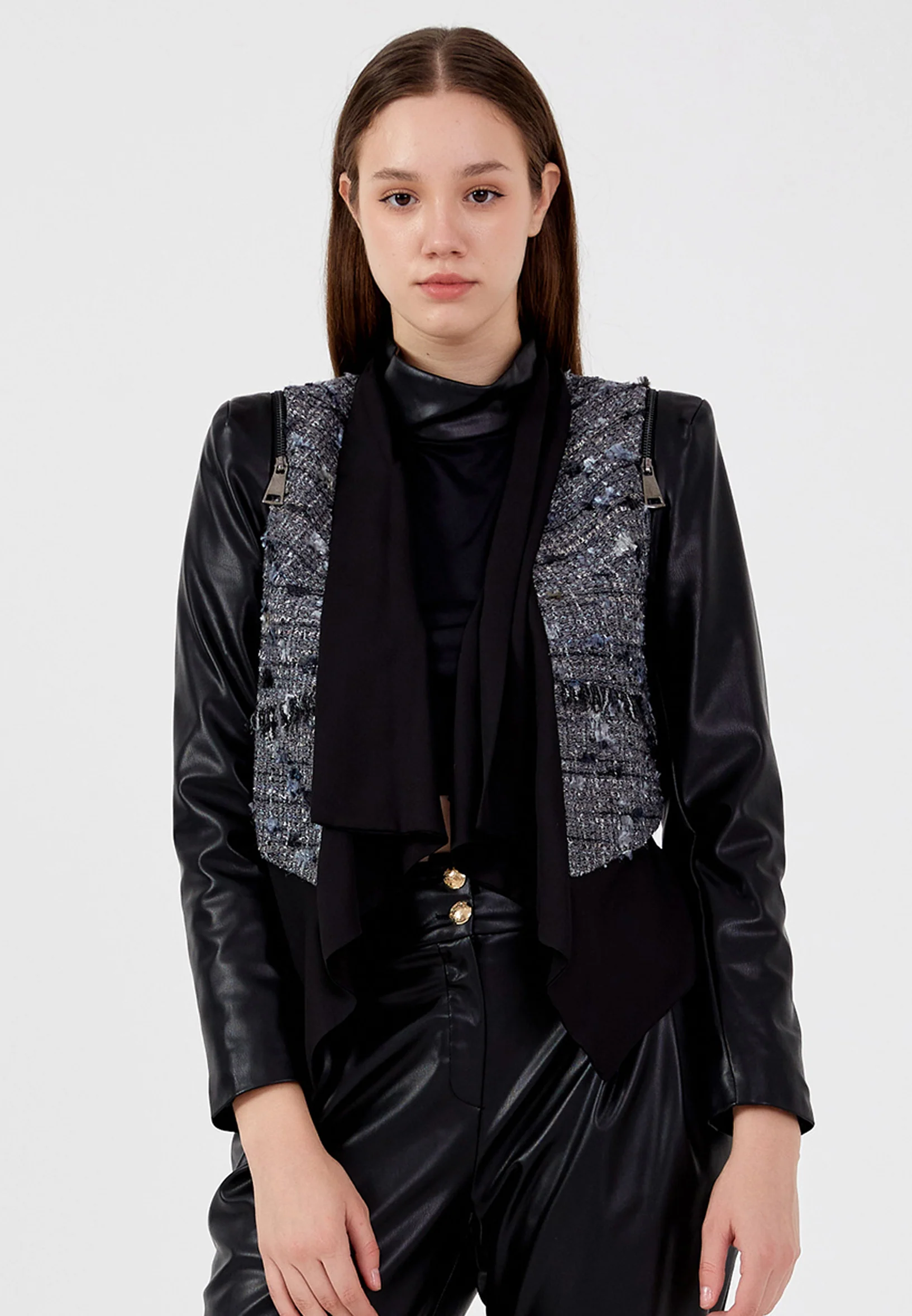 Long Sleeve Viscose Patterned Regular Jacket shu23sk06036
