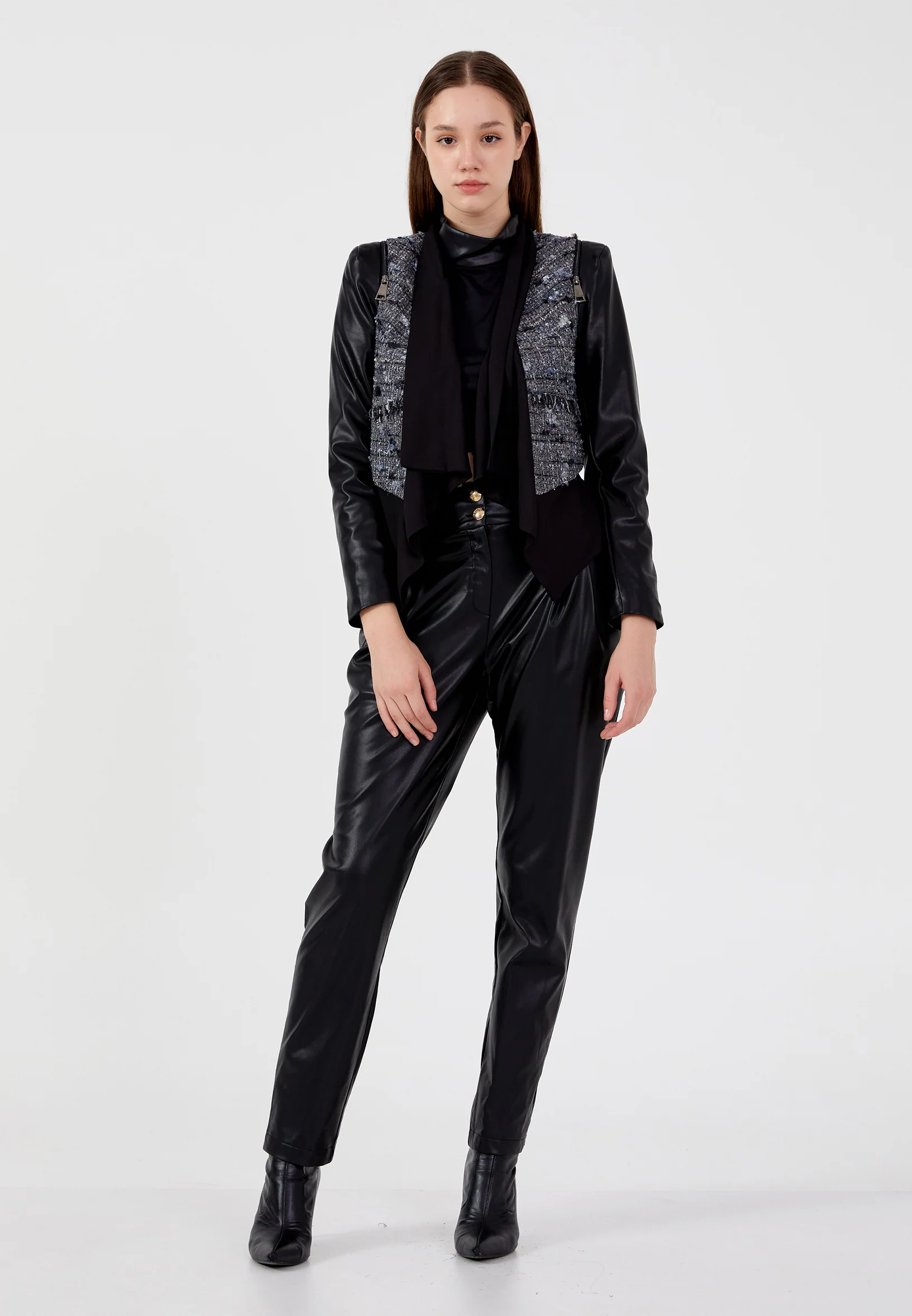 Long Sleeve Viscose Patterned Regular Jacket shu23sk06036 - Image 2