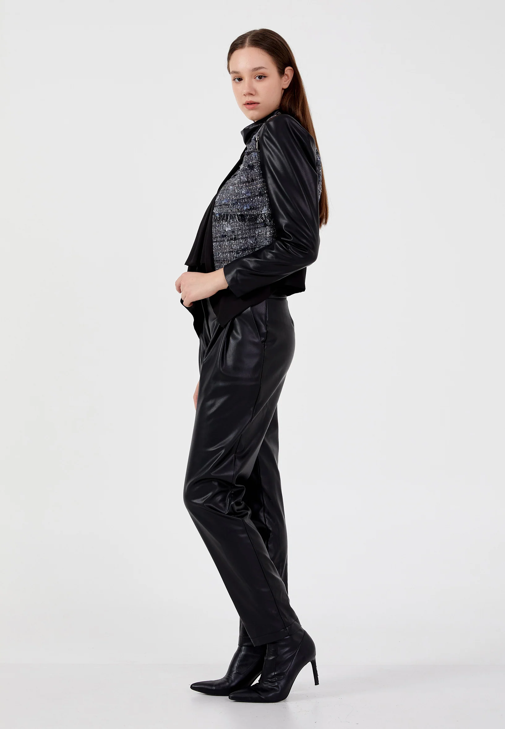 Long Sleeve Viscose Patterned Regular Jacket shu23sk06036 - Image 3