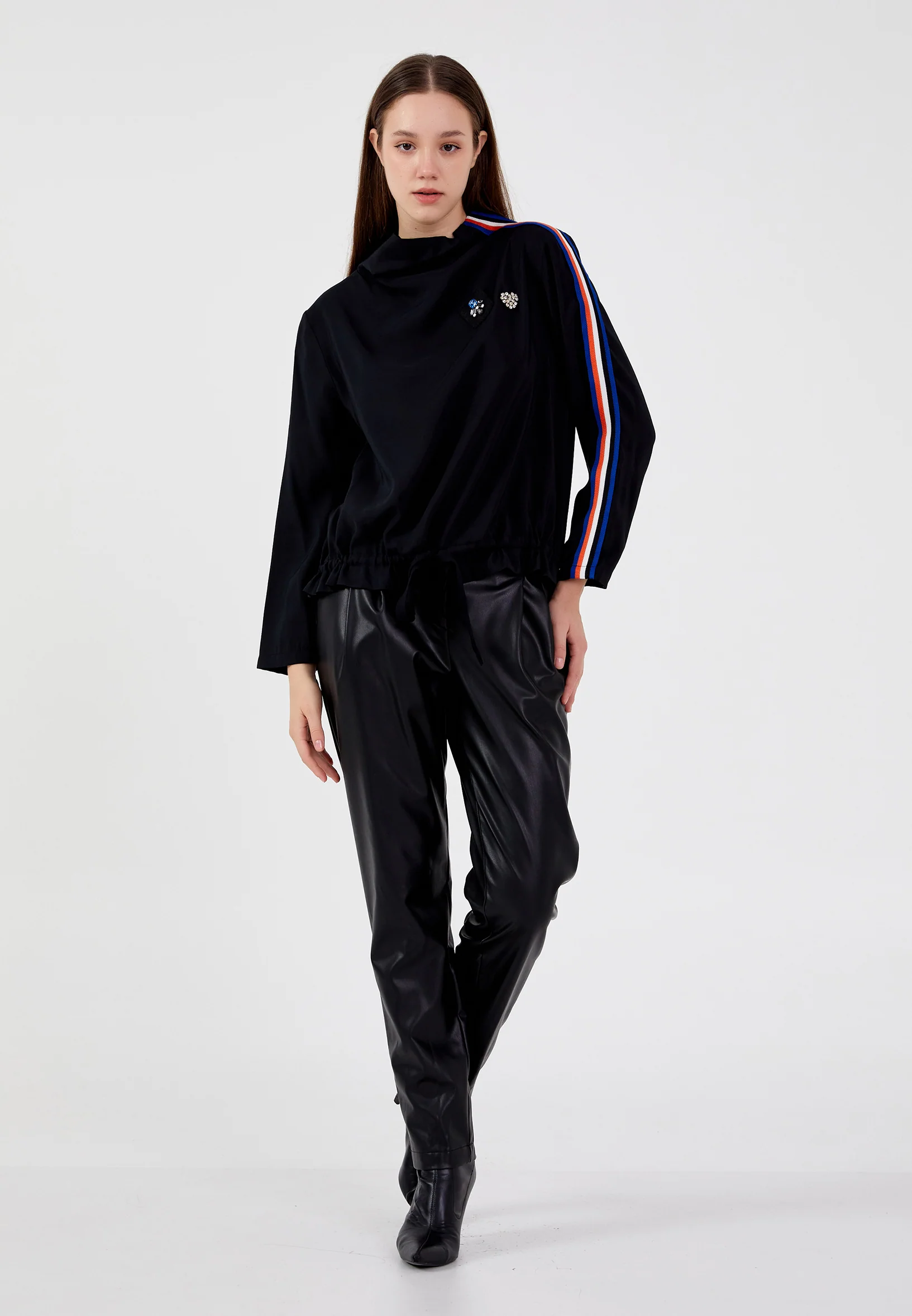 Long Sleeve With Stones Regular Blouse shu23sk04052 - Image 2