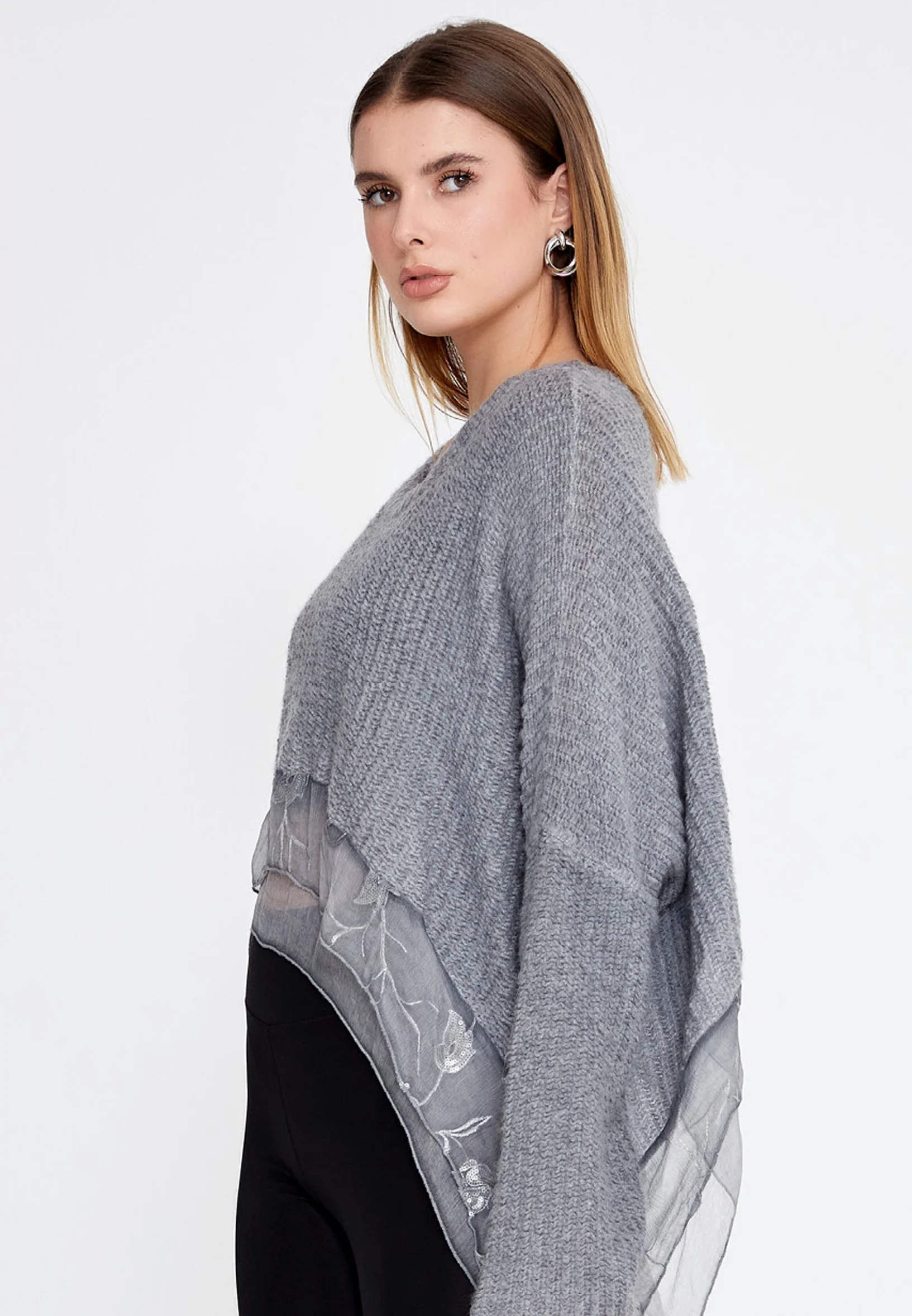Long Sleeve Wool Floral Regular Sweater esl29243 - Image 12