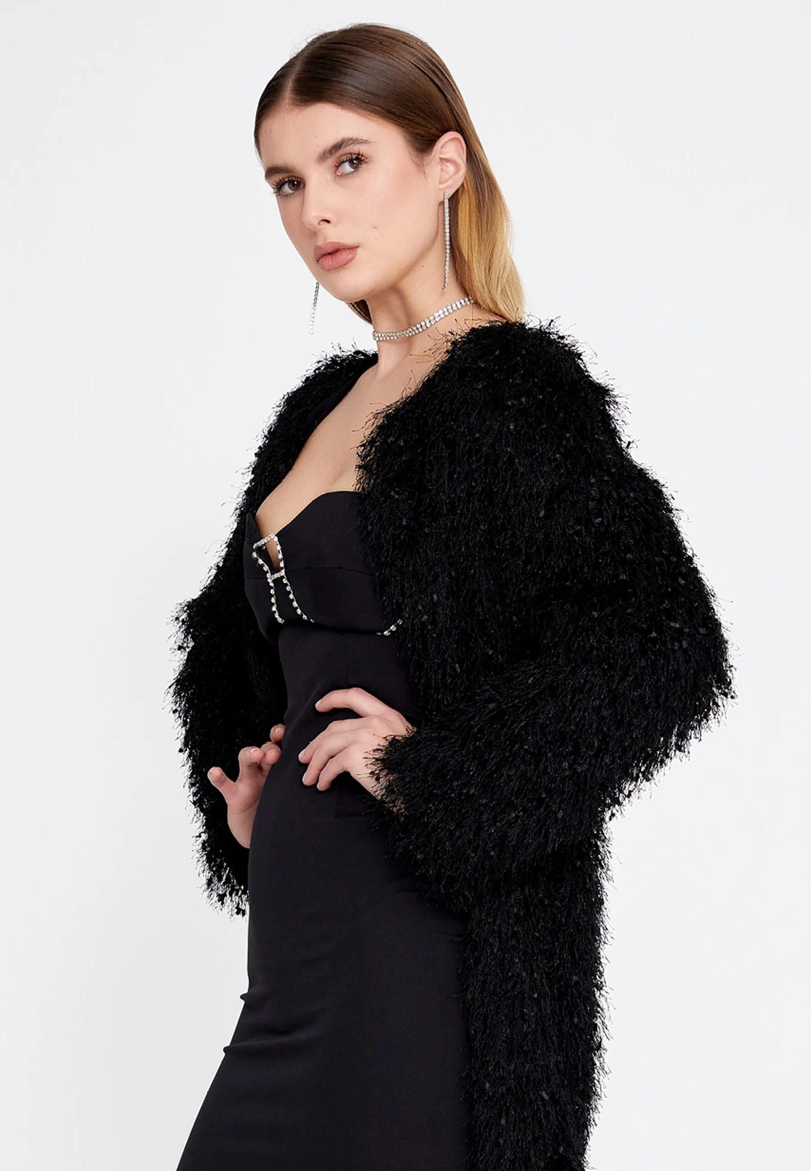 Long Sleeve Wool Regular Cardigan divzeg2586 - Image 4