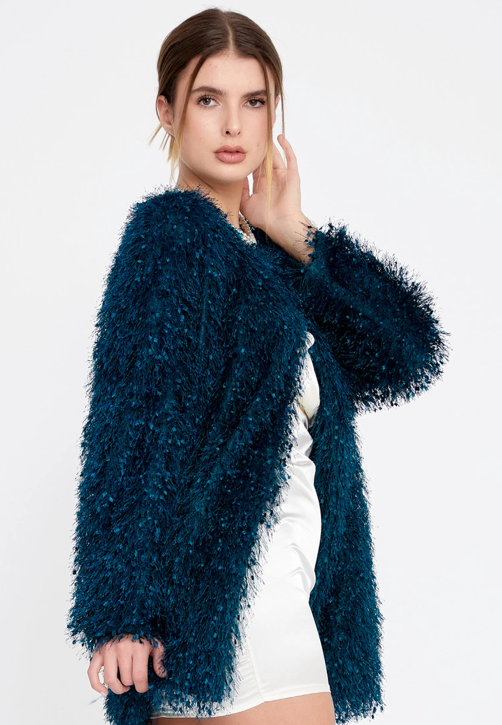 Long Sleeve Wool Regular Cardigan divzeg2586 - Image 8