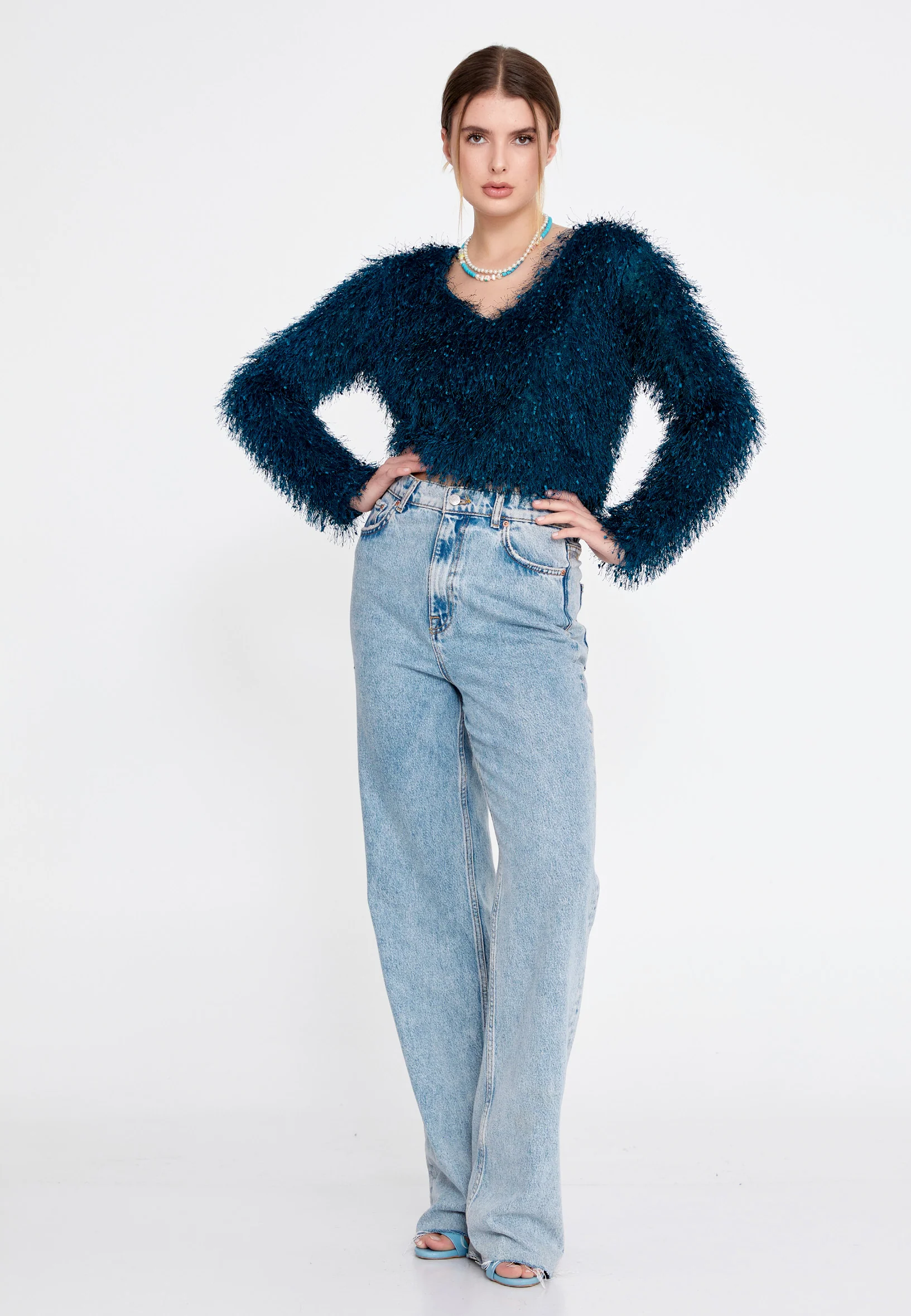 Long Sleeve Wool Solid Color Regular Sweater divdv412 - Image 6