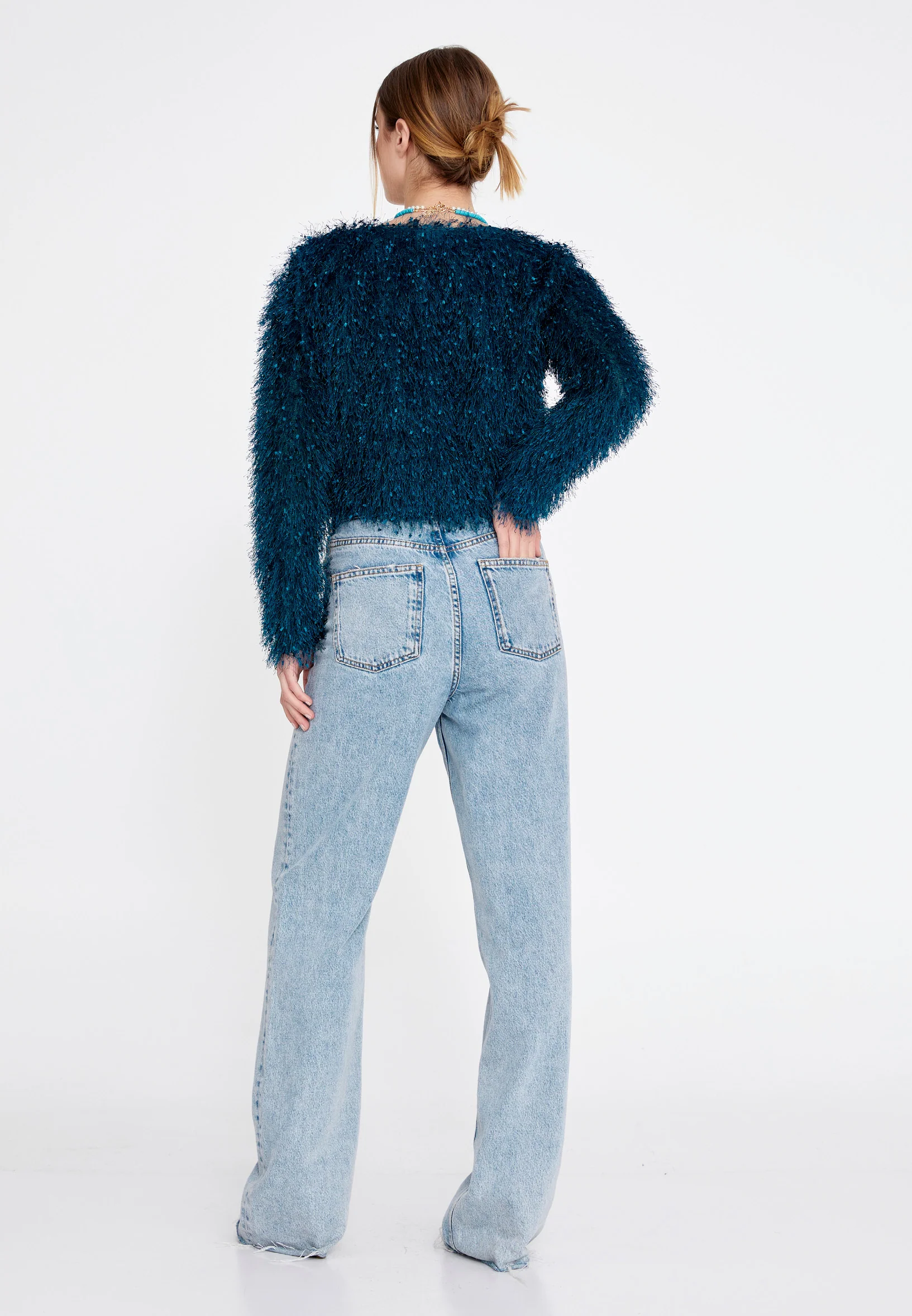 Long Sleeve Wool Solid Color Regular Sweater divdv412 - Image 7