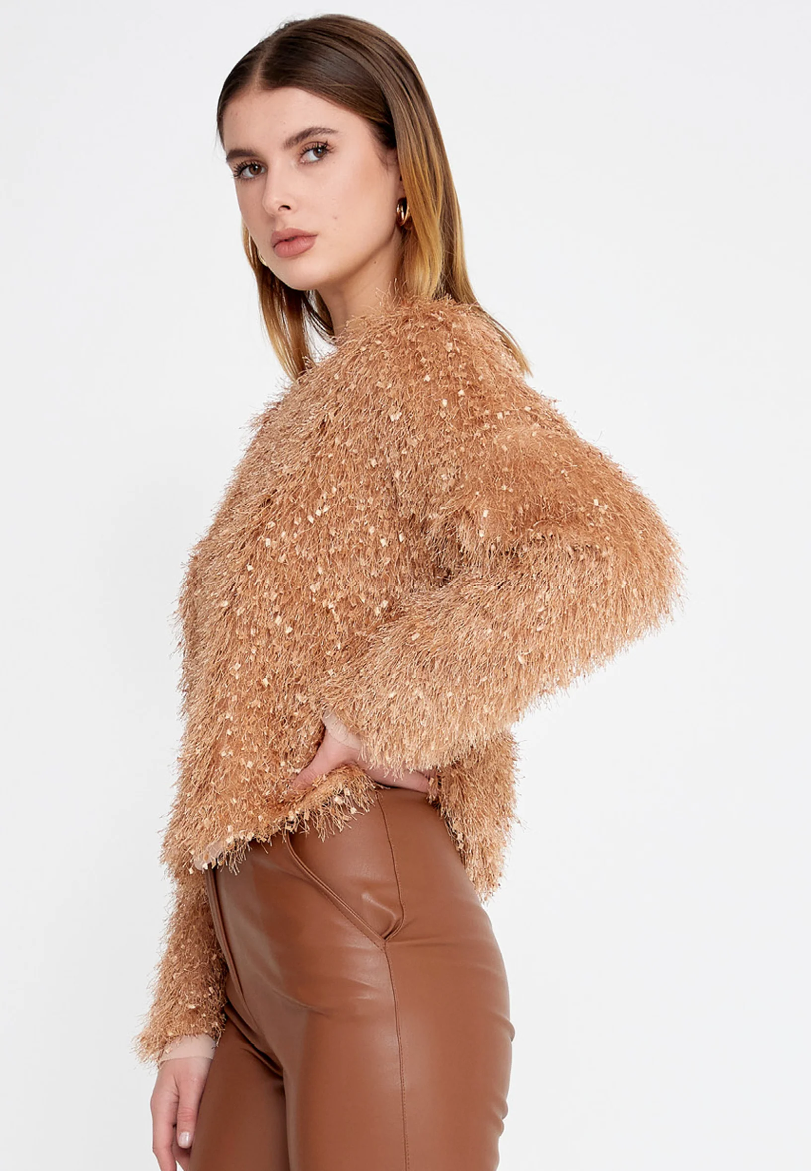 Long Sleeve Wool Solid Color Regular Sweater divzec2628 - Image 4