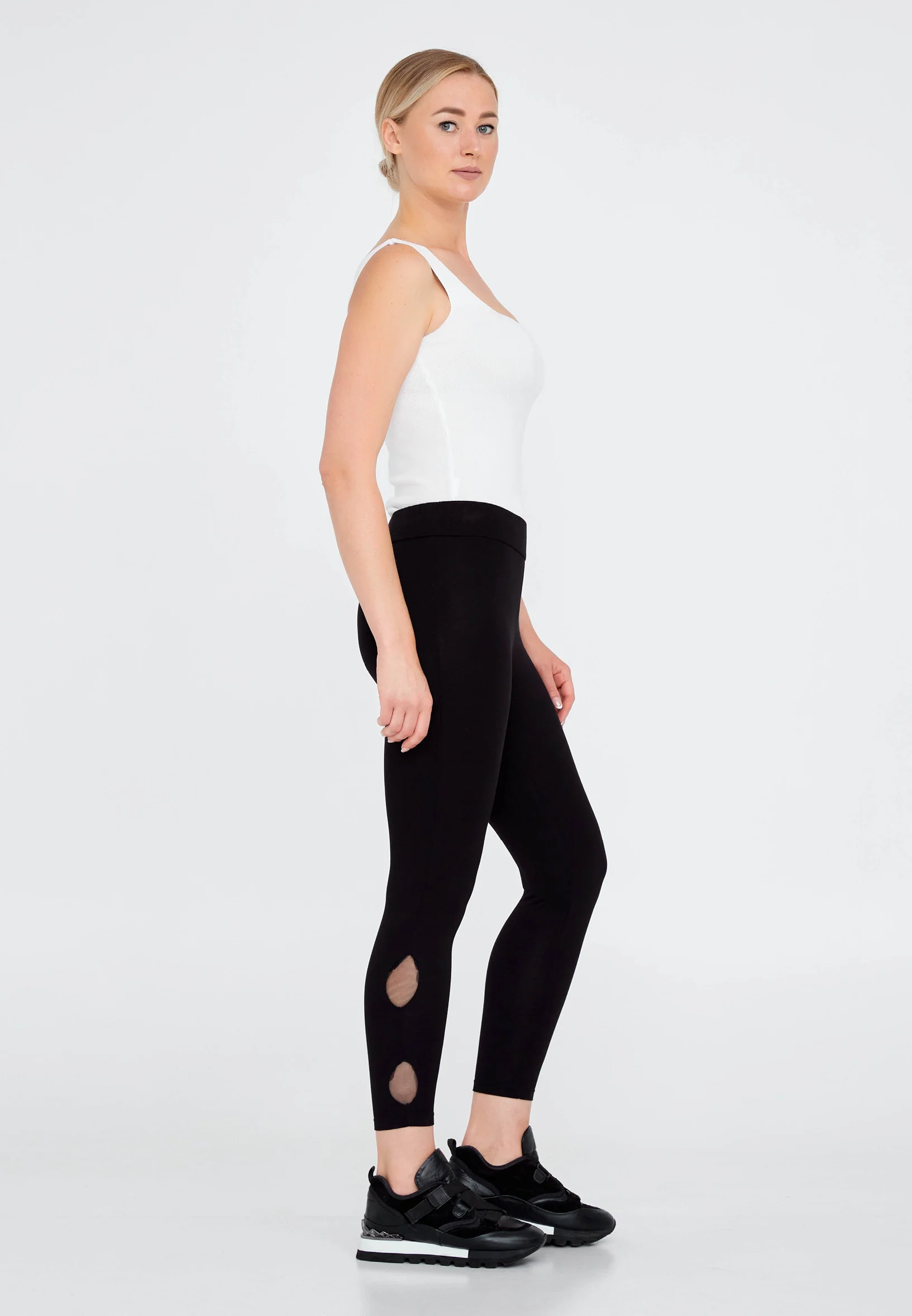 Lycra Solid Color Regular Leggings faiu36274 - Image 4