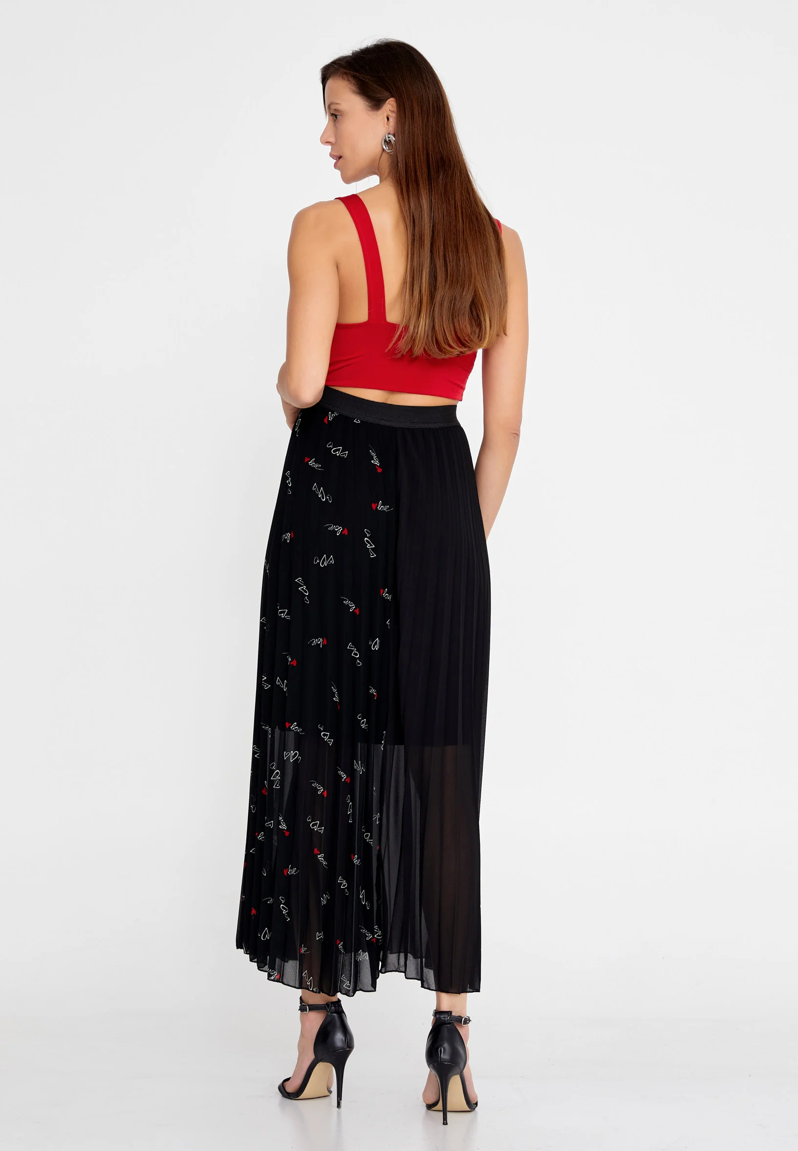 Maxi Printed Regular Skirt sea6436 - Image 3