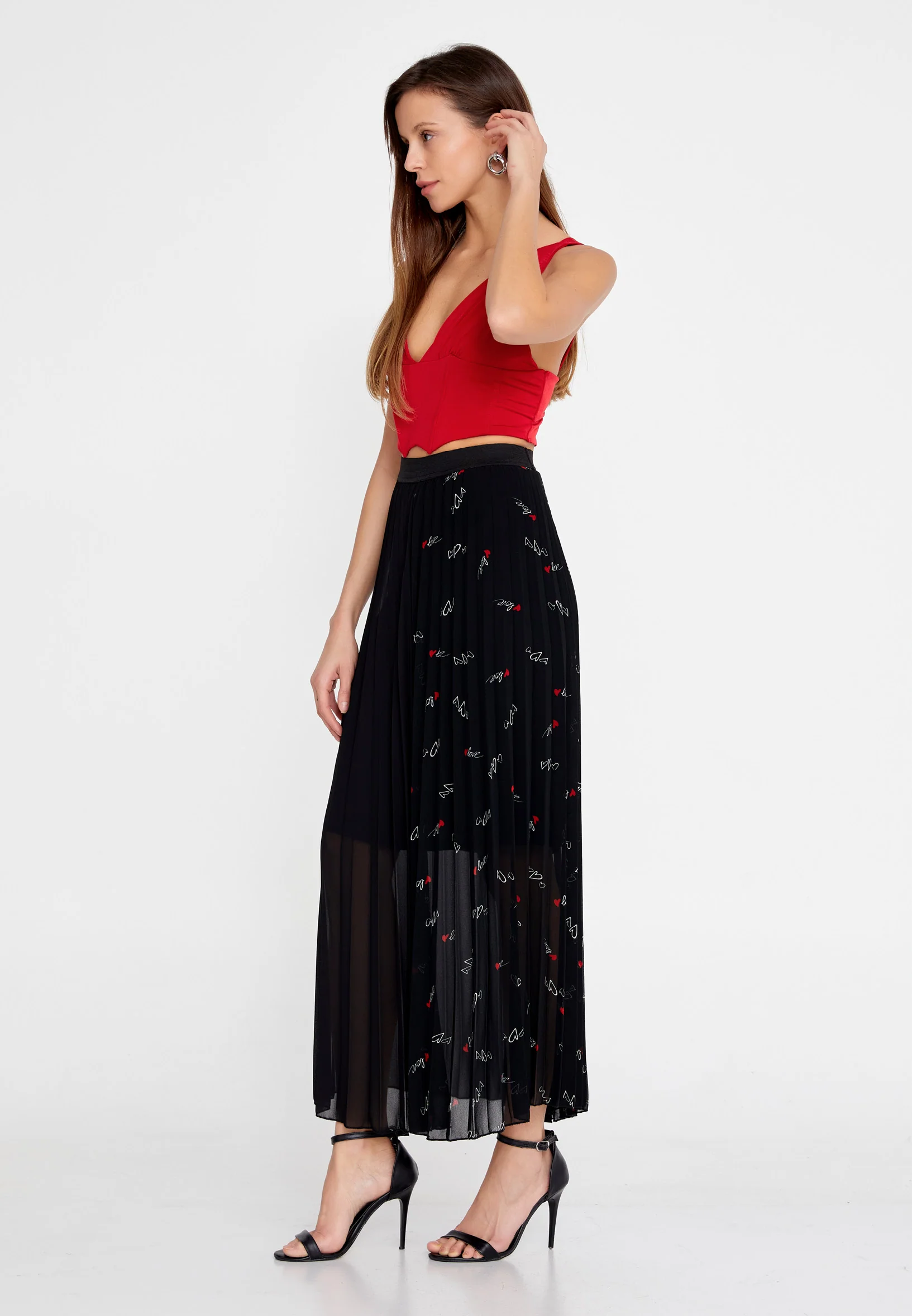 Maxi Printed Regular Skirt sea6436 - Image 4