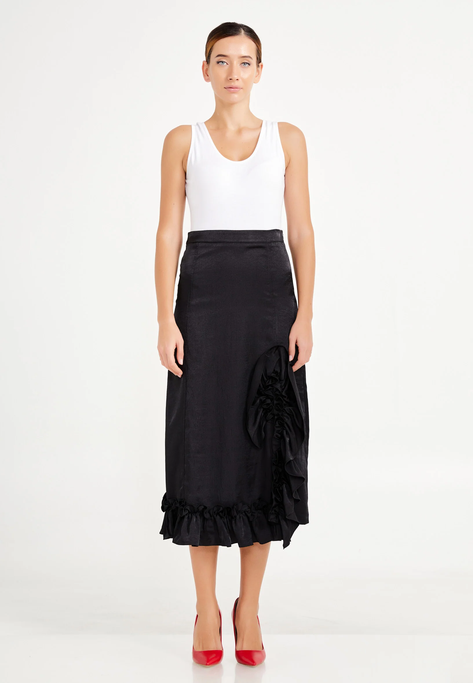 Maxi Solid Color Regular Skirt ber20y3113 - Image 2