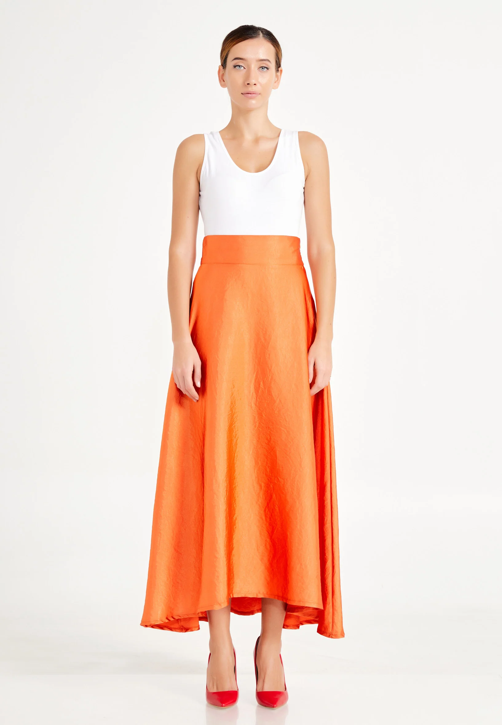 Maxi Solid Color Regular Skirt ber20y3126 - Image 2