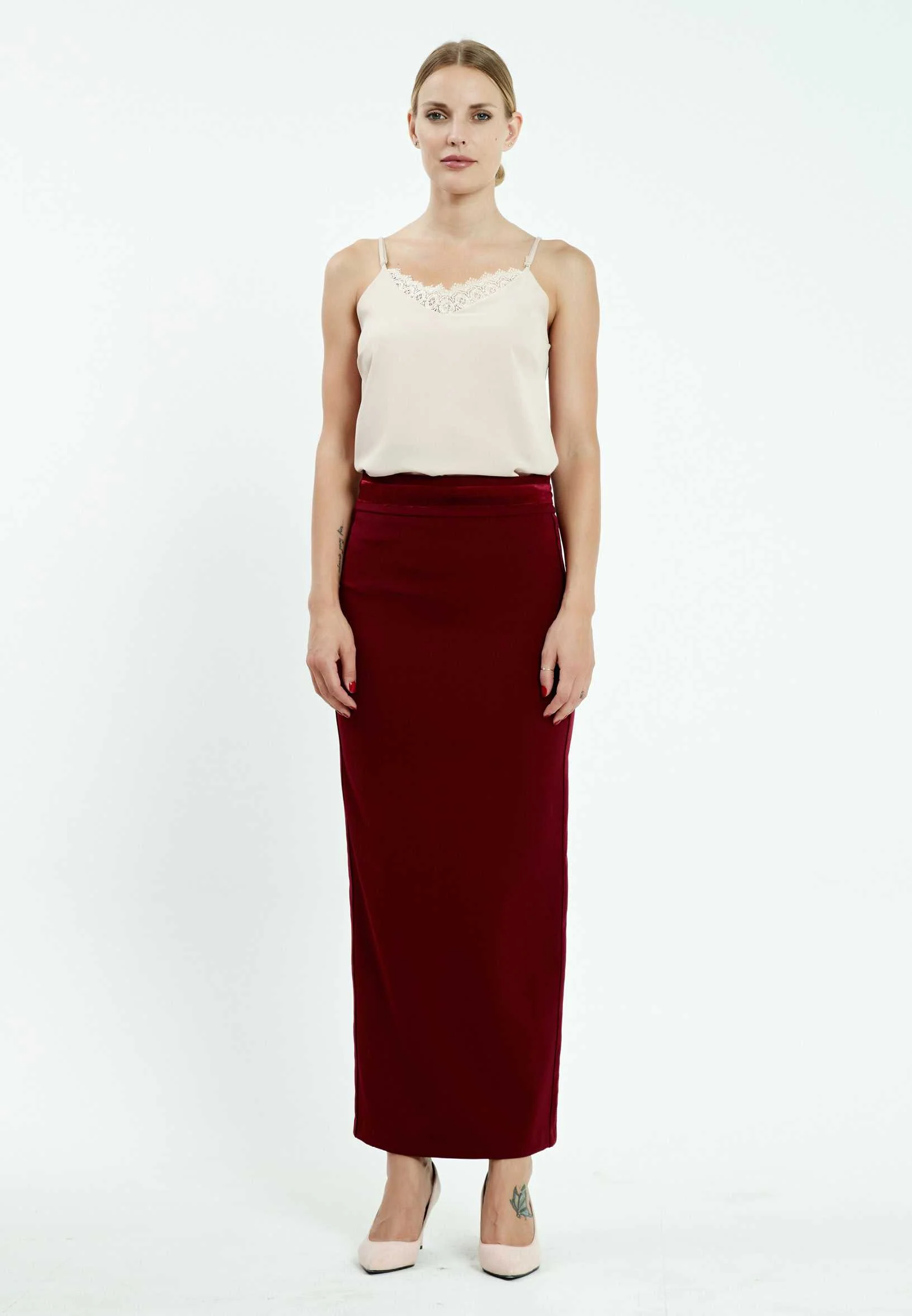 Maxi Solid Color Regular Skirt bov1955 - Image 2