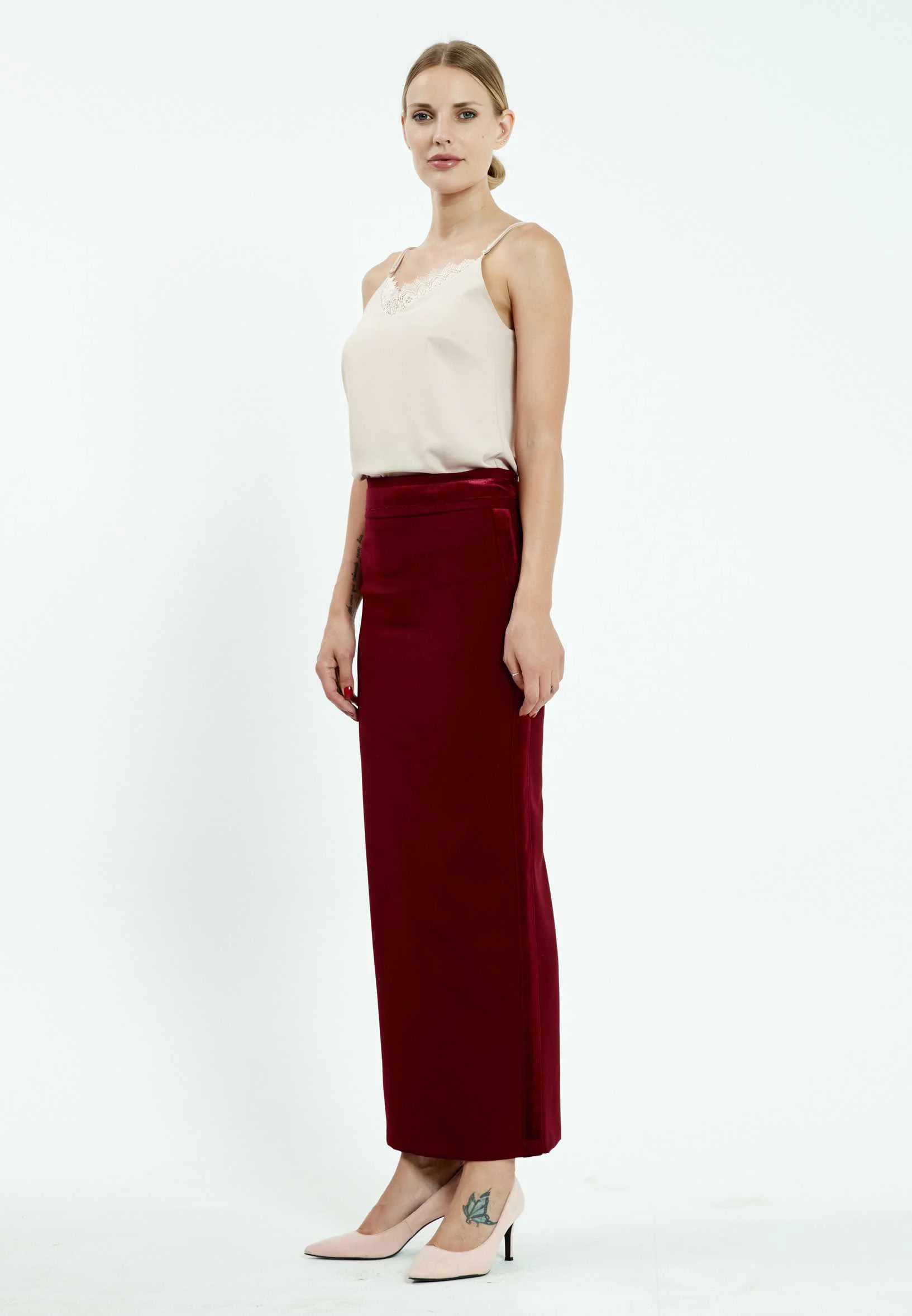 Maxi Solid Color Regular Skirt bov1955 - Image 4