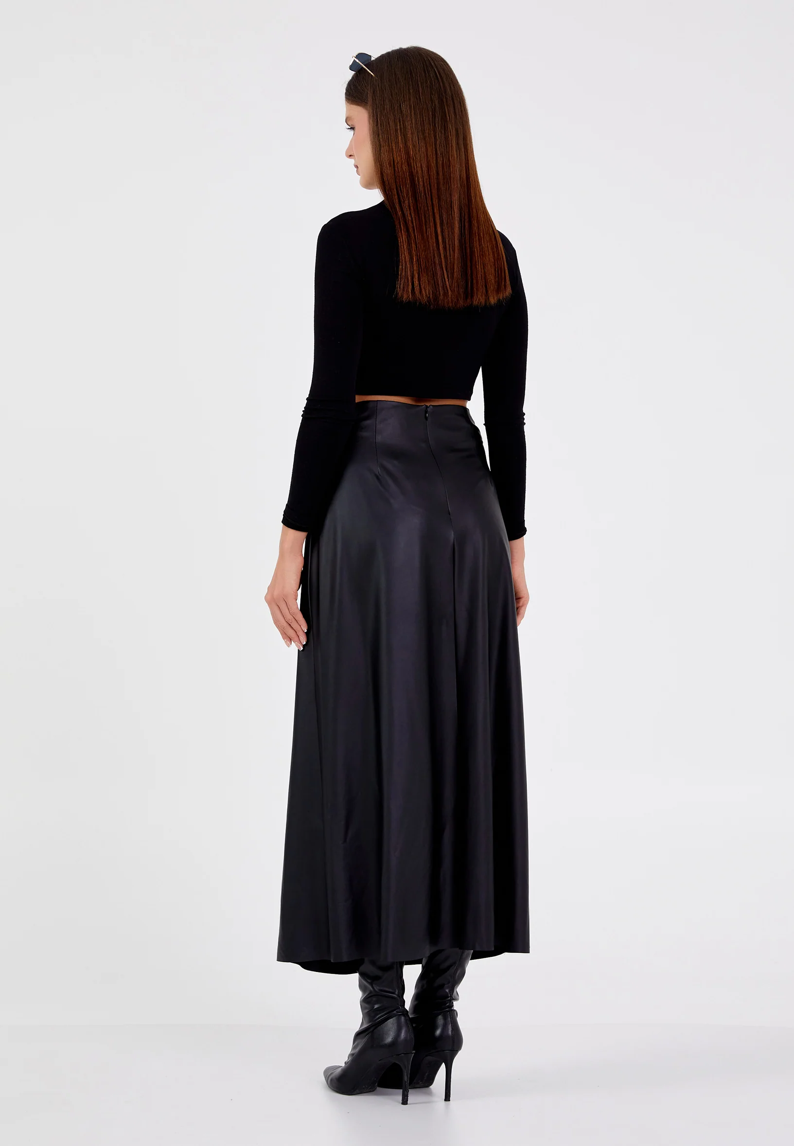 Maxi Solid Color Regular Skirt huk24k1114 - Image 2