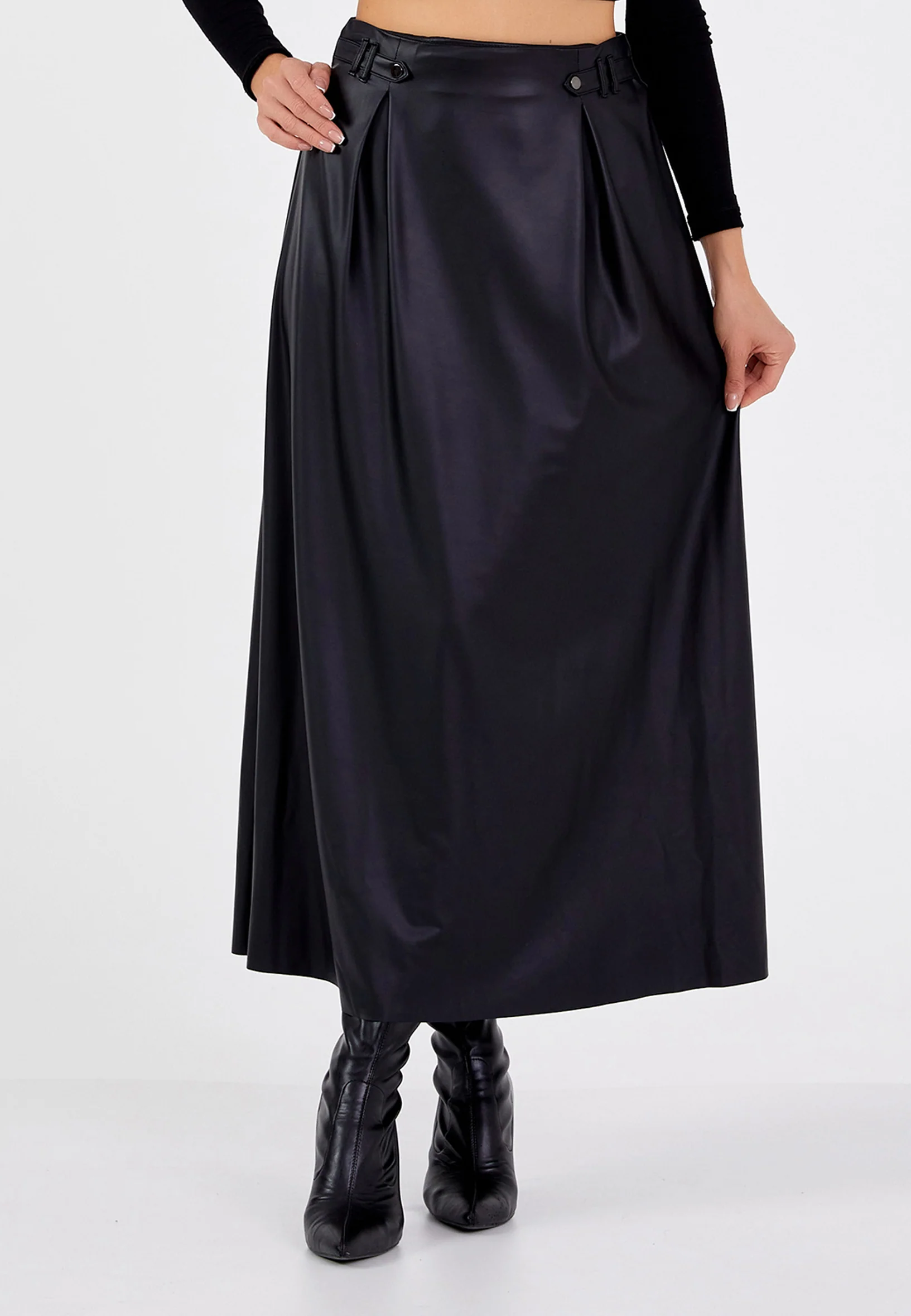 Maxi Solid Color Regular Skirt huk24k1114 - Image 4